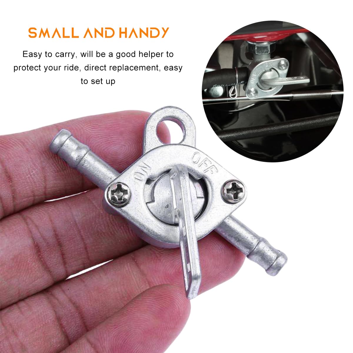 Wevdn 4 PCS Inline Fuel Tank Tap Valve, 6mm Motorcycle Inline Gas Fuel Petcock Shut Off Switch, Fuel Tank Tap Valve On-Off Switc