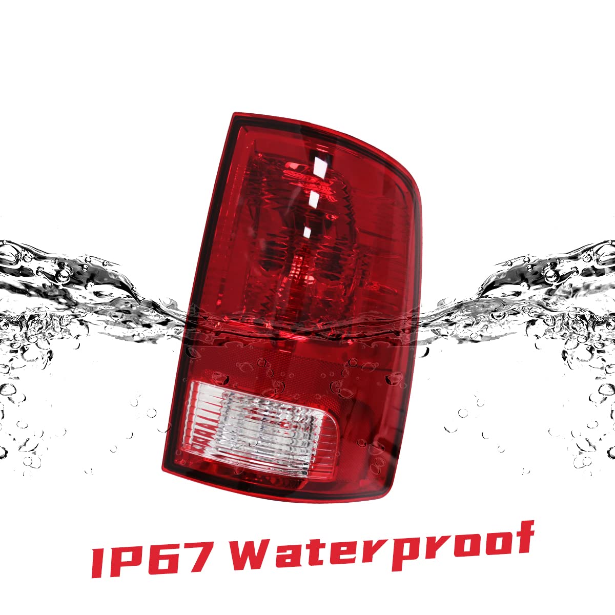 Vgetting Tail Lights For Dodge Ram 1500 2500 3500 2009-2018 Rear Lamp Assembly With Bulb Replacement Taillights Red Lens Brake Light A Pair