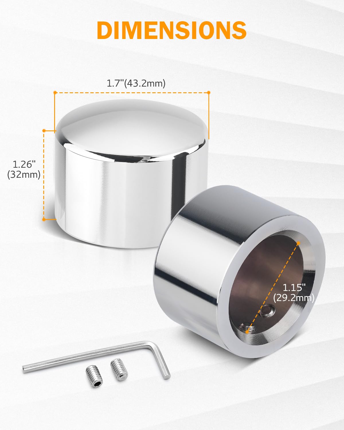 Pbymt Chrome Front Axle Nut Covers, Cnc Aluminum Axle Nut Caps Compatible For Harley Davidson Softail Touring Road King Street Glide Electra Glide Iron 883 Fat Boy 2002-2024