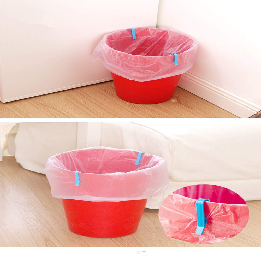 Qaxlry Garbage Bin Clip, 10Pcs Trash Can Waste Basket Garbage Bin Clamp, Garbage Rubbish Bag Clip,Anti-Slip Fixation Clip Holder