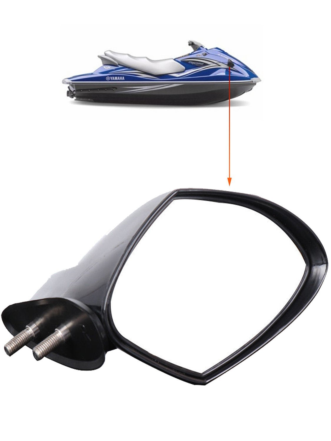Spauto Yamaha Oem Pwc Waverunner 2005-2009 Mirror Kit (Left And Right), Vx110 Cruiser Deluxe Sport Mirrors Set