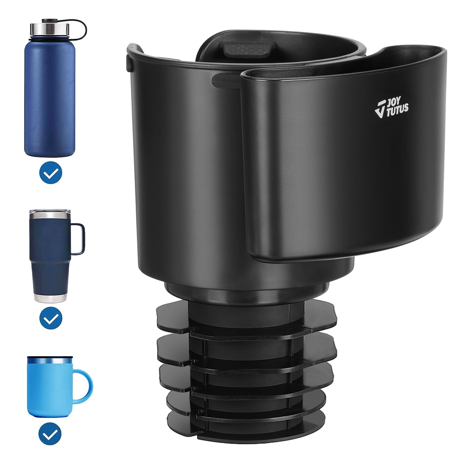 Joytutus Cup Holder Extender For Car With Phone Holder, 2 In 1 Cup Holder Expander For Car, Universal Car Cup Holder Fit For Yet