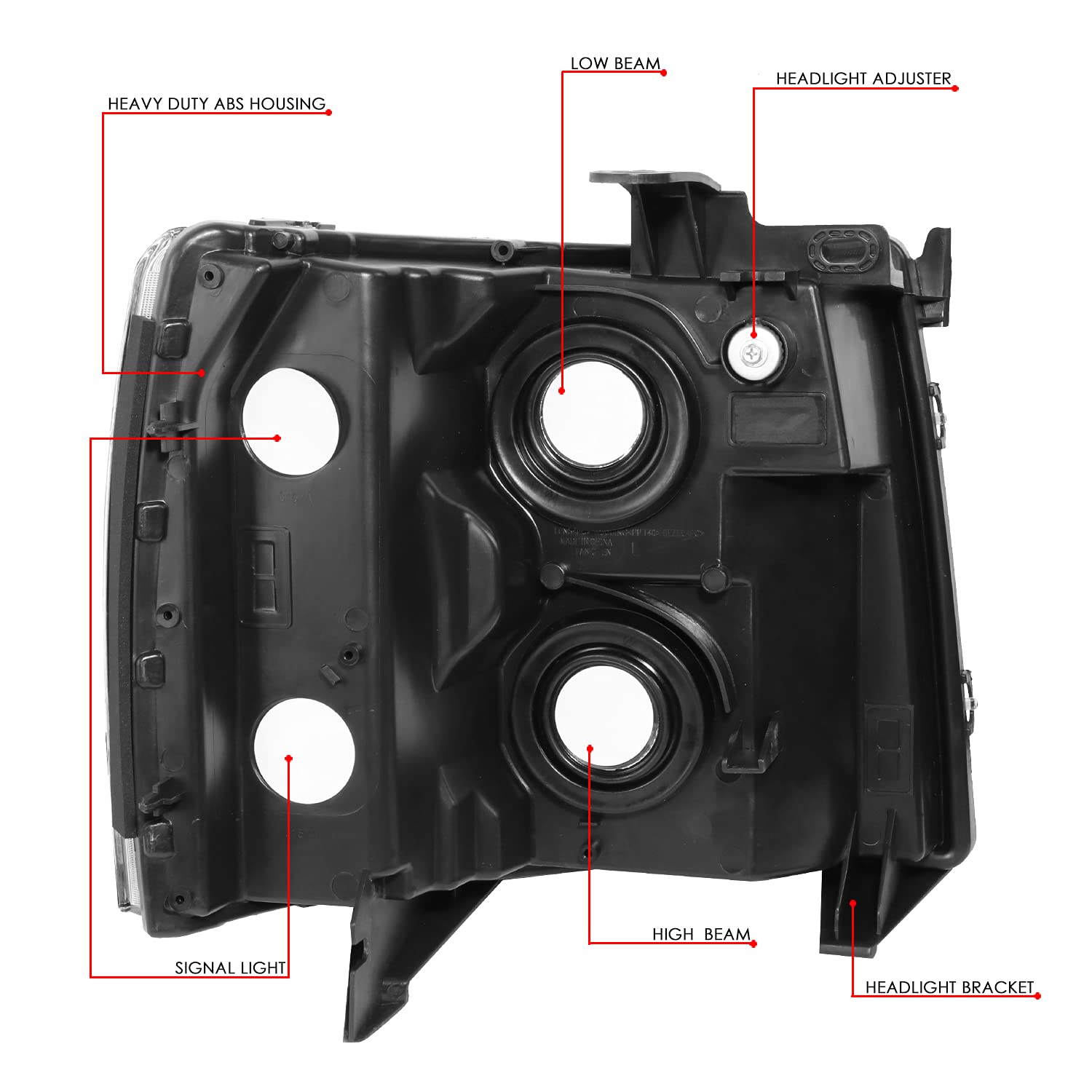 Dna Motoring Hl-Oh-Csil07-Bk-Cl1 Pair Of Black Housing Headlights Compatible With 07-13 Silverado 1500/07-14 Silverado 2500 Hd 3500