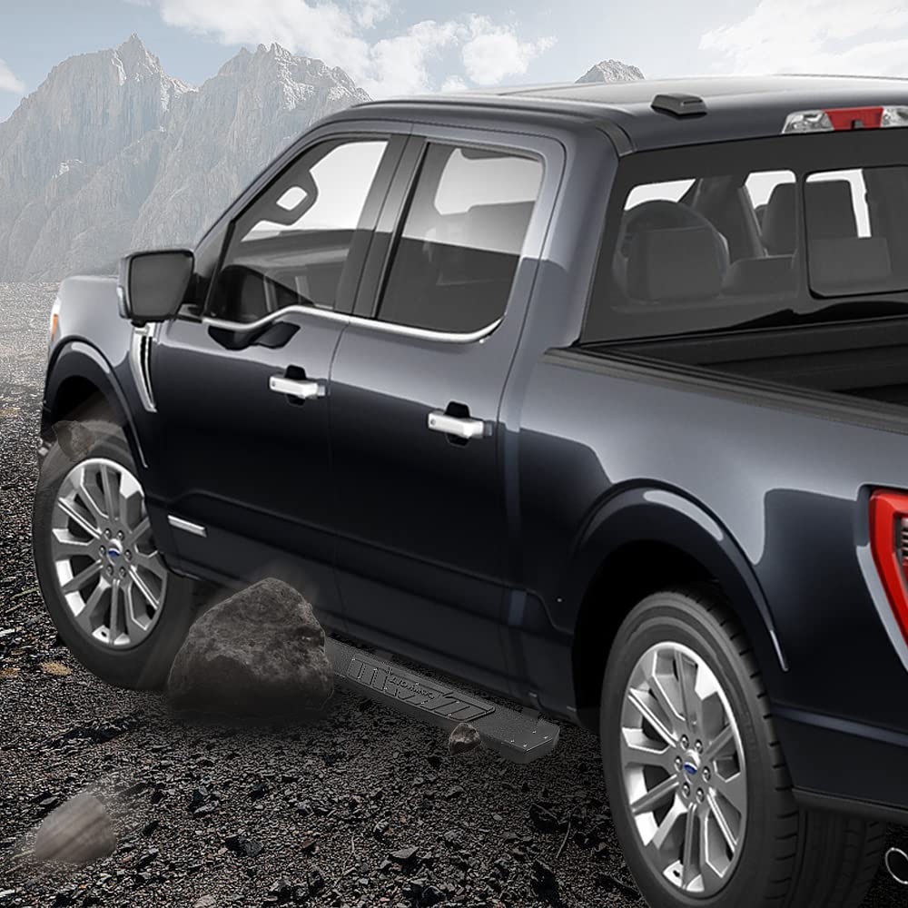 COMNOVA Running Boards Side Steps Compatible with 2015-2024 Chevy Colorado Crew Cab. 6.5 Inches Heavy Textured Powder Step Bars