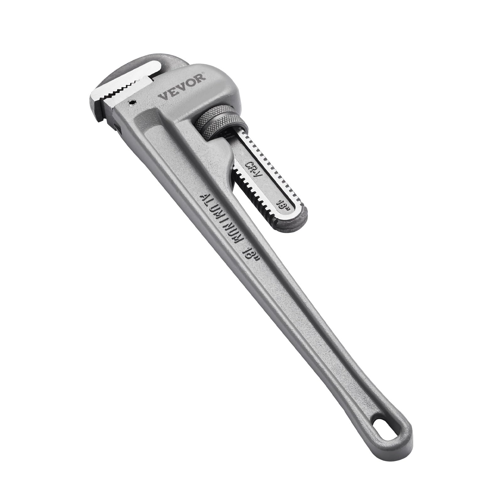 VEVOR Pipe Wrench, 18 Aluminum Straight Pipe Wrench, Adjustable Plumbing Wrench, with High Strength Jaw and Ergonomic Handle, Ea