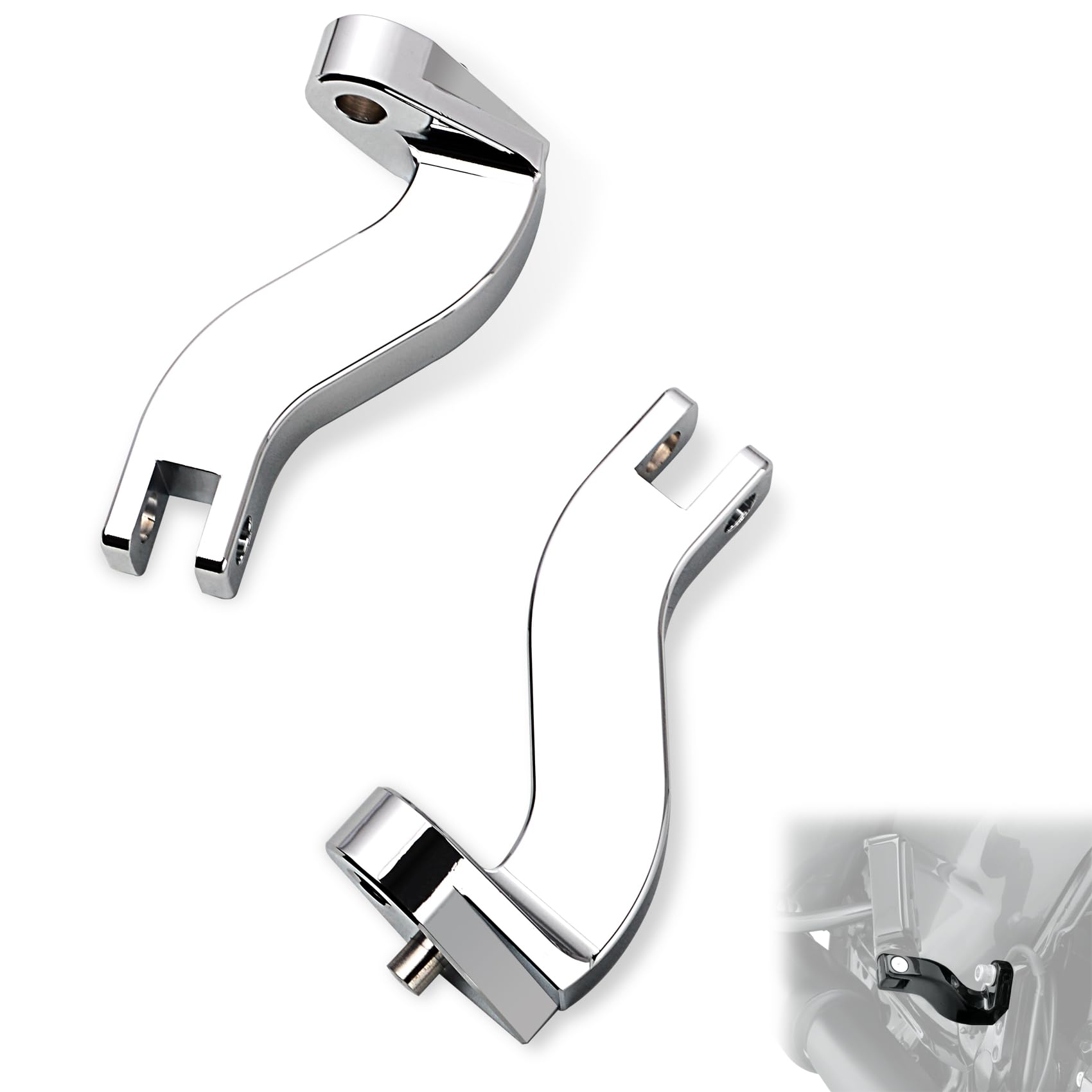 WOWTK 10mm Rear Passenger Footpeg Mounting Kit for Harley Touring Road King Road Glide Street Glide Electra Glide Models 1993-20