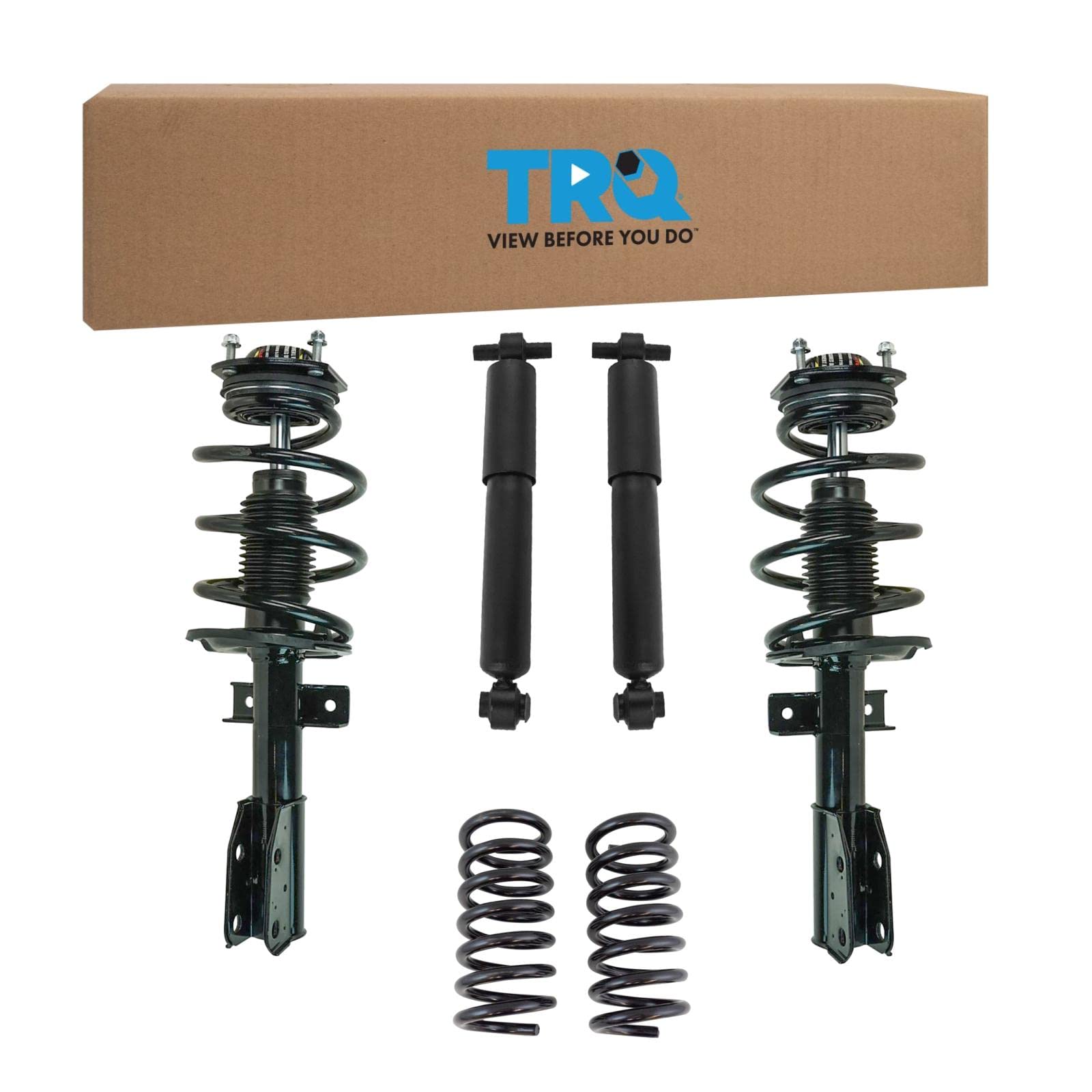 Trq 6 Piece Suspension Kit Shock Absorber Strut Spring Assembly Coil Spring Kit Set For 2007-2012 Gmc Acadia / 2008-2012 Buick E