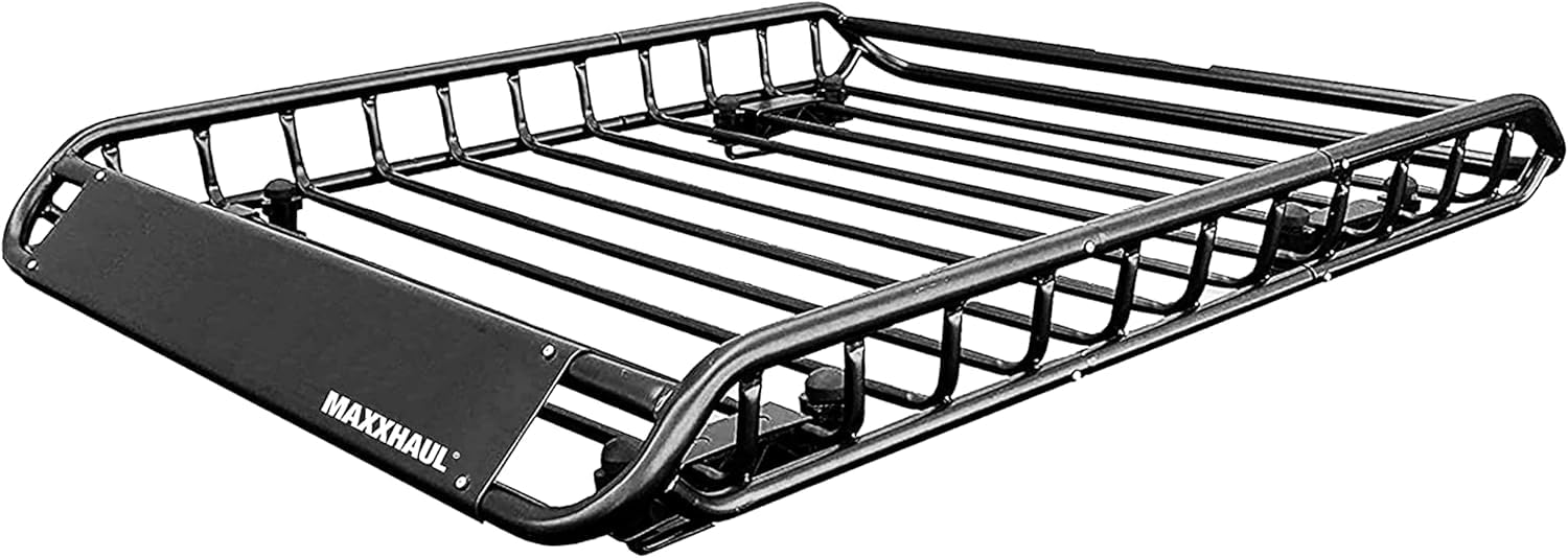 MaxxHaul 70115 46'' x 36'' x 4-1/2'' Roof Rack Rooftop Cargo Carrier Steel Basket, Car Top Luggage Holder for SUV and Pick Up Tr