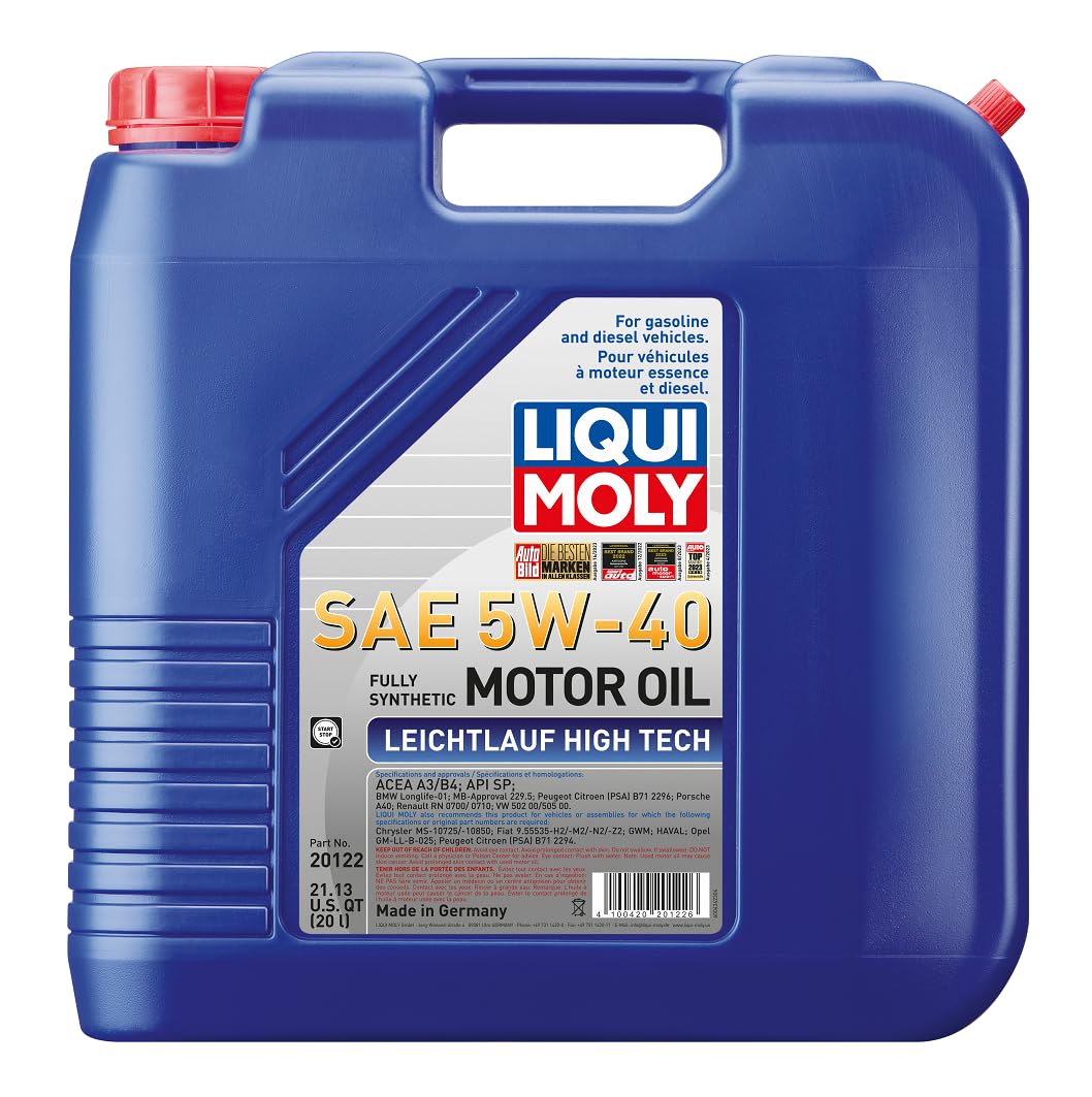 Liqui Moly Leichtlauf High Tech Sae 5W-40 | 20 L | Fully Synthetic Engine Oil | Sku: 20122