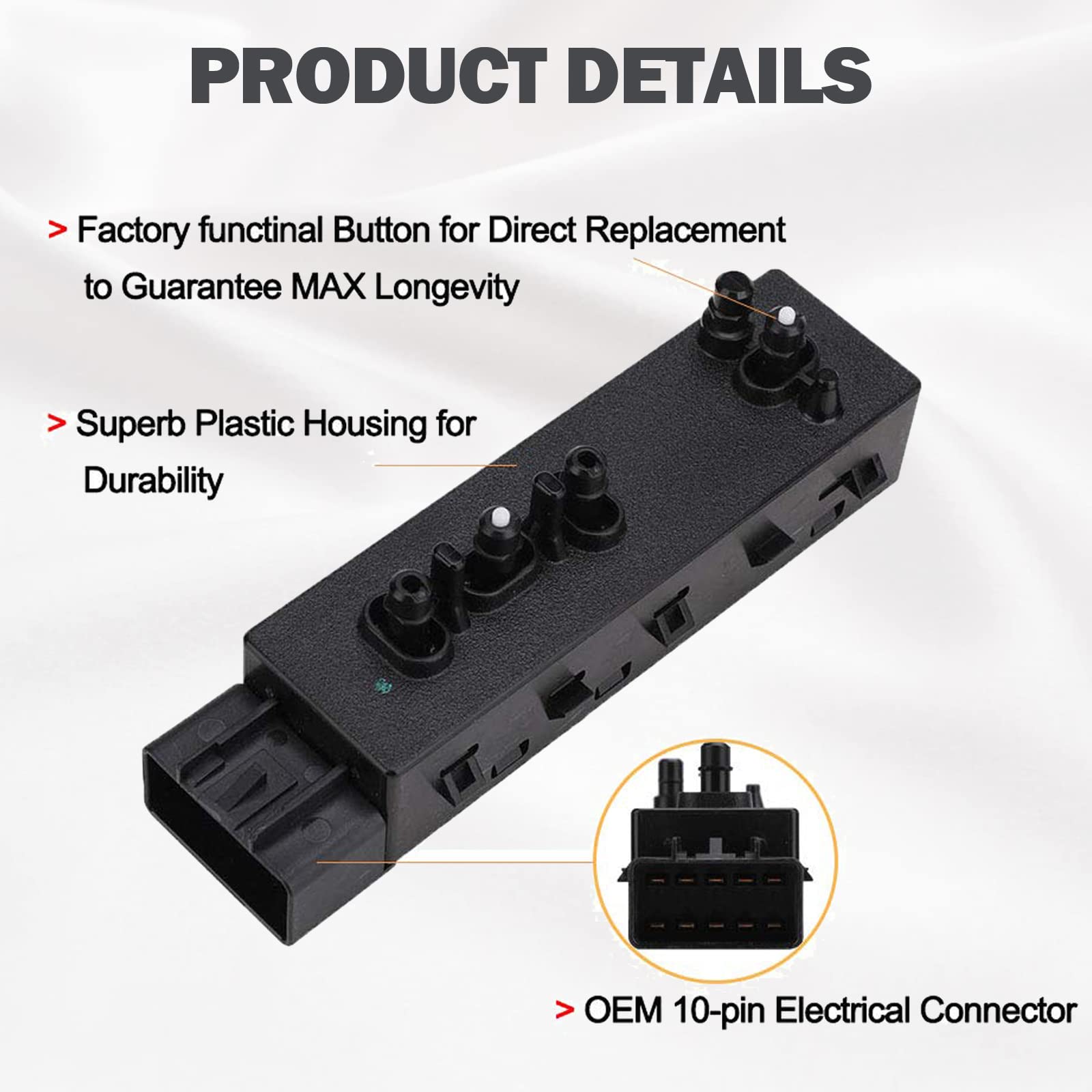 Power Seat Switch Front Passenger Side 8 Way Adjust Switch Compatible with 2007-2013 Buick Cadillac Chevy GMC - CTS, DTS, Escalade, Silverado, Tahoe, Sierra, Yukon - Replaces 12451498 25974715 PSW148