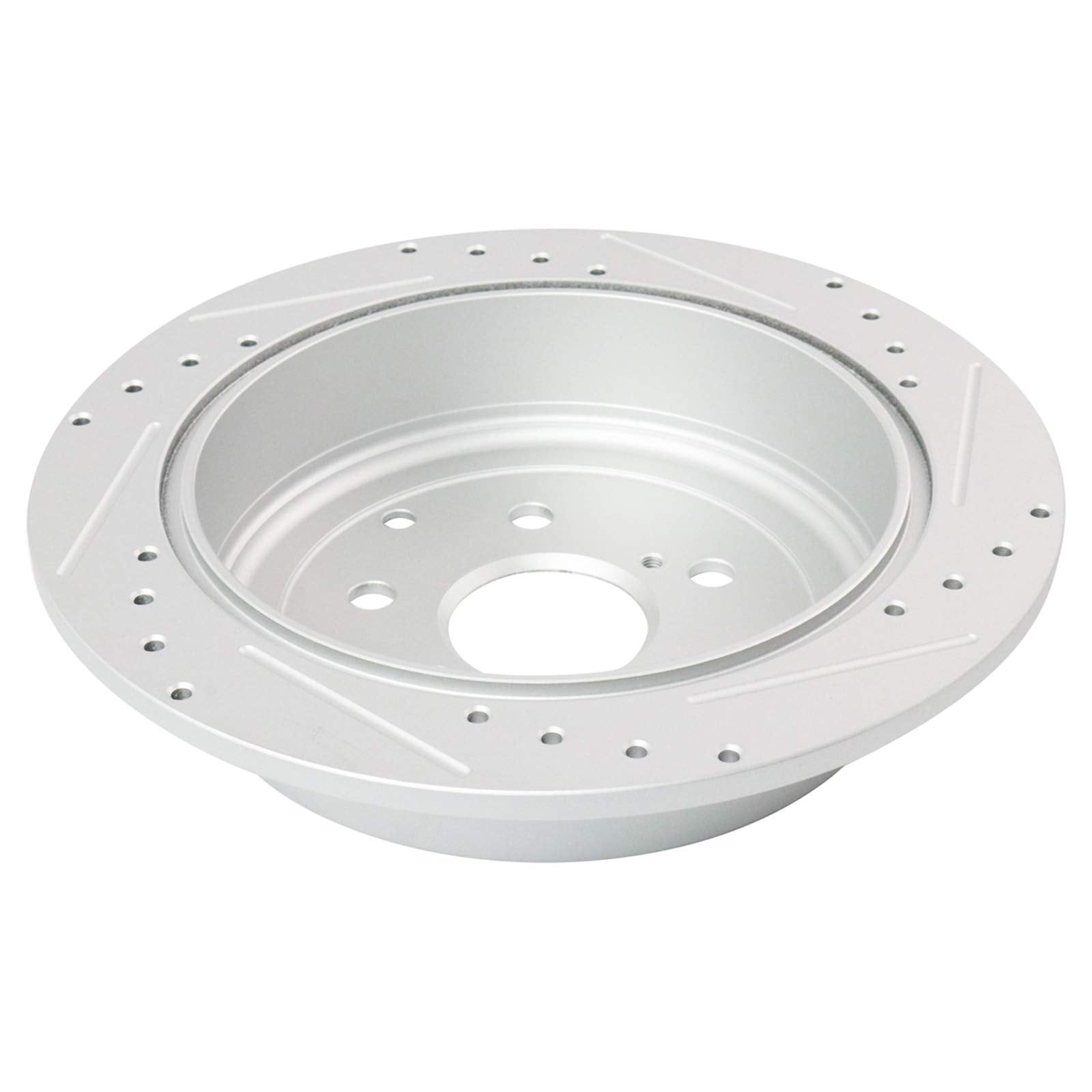 Trq Rear Performance Brake Rotors Set Solid Premium G-Coated Cross Drilled & Slotted Compatible With 2010-2015 Lexus Rx350 Rx450