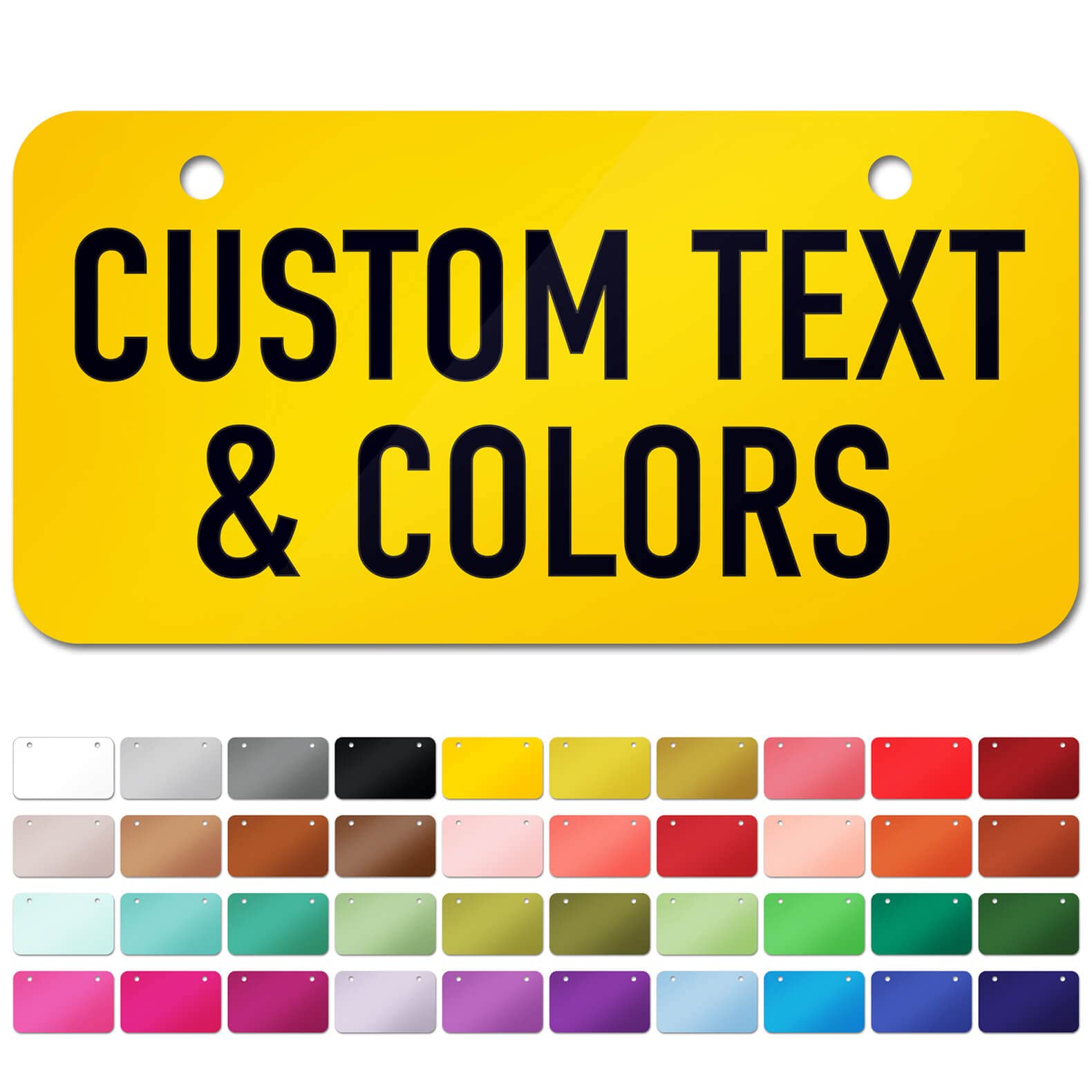 Mini License Plates Personalized, Custom License Plate For Bikes, Atv, Kids Car, Kids Bike, Golf Cart, Wagons And Key Rings | 3X6 Inch Metal - 40 Colors, 20 Fonts, By: My Sign Center, Usa