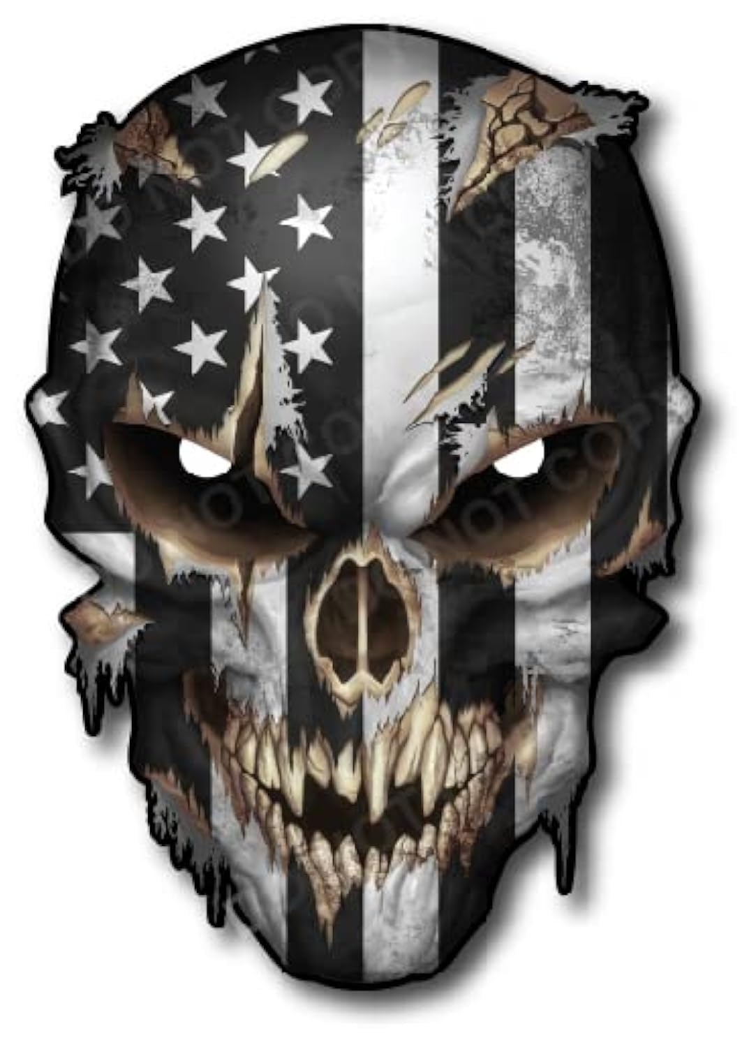Skull With Reflective Eyes American Flag Vinyl Decal Stickers Car Truck Sniper Marines Army Navy Military Graphic
