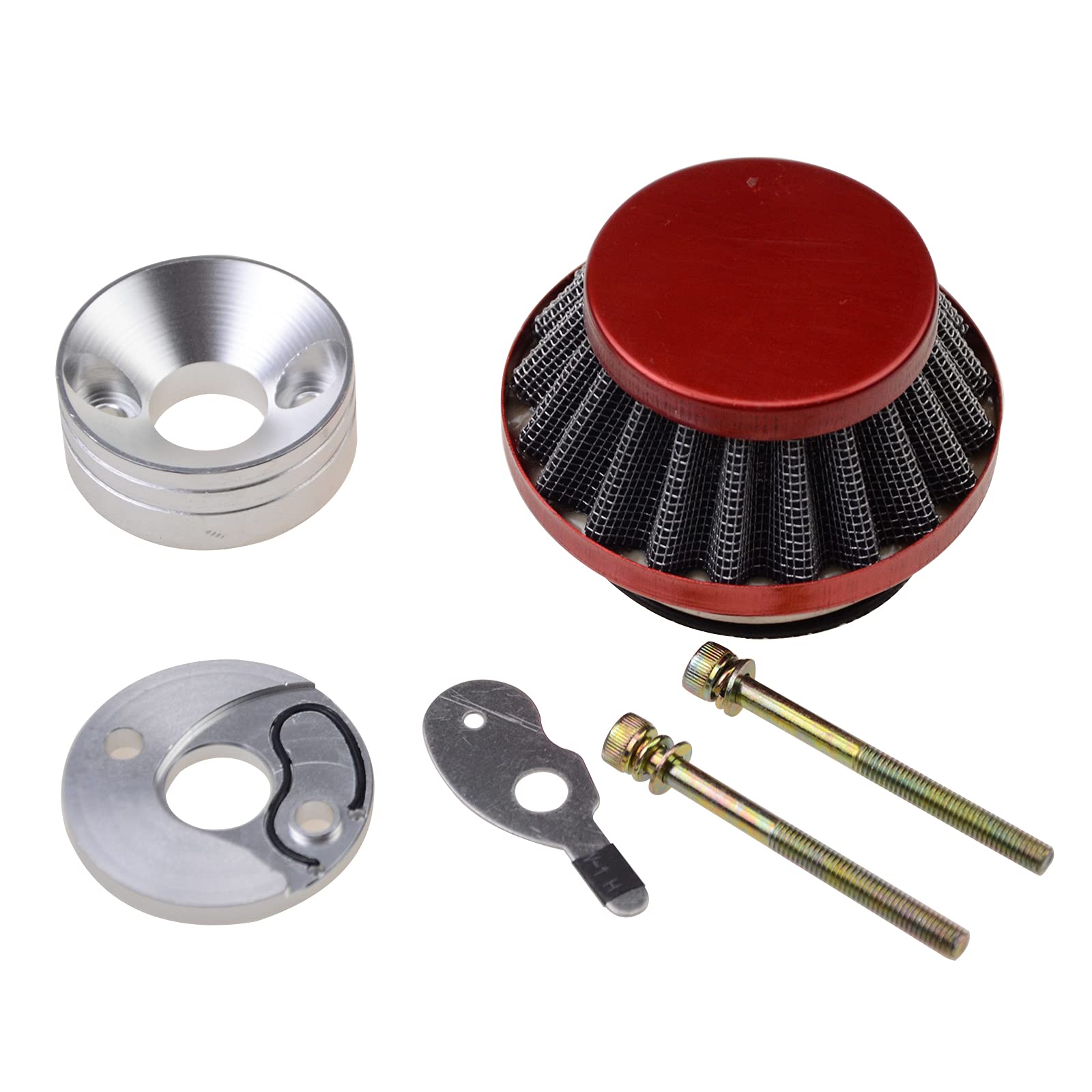 GOOFIT Red Air Filter Stack Choke Kit Replacement for 2 Stroke 23cc 33cc 43cc 47cc 49cc MOTOVOX MVS10 Dirt Mini Pocket Bike Kids