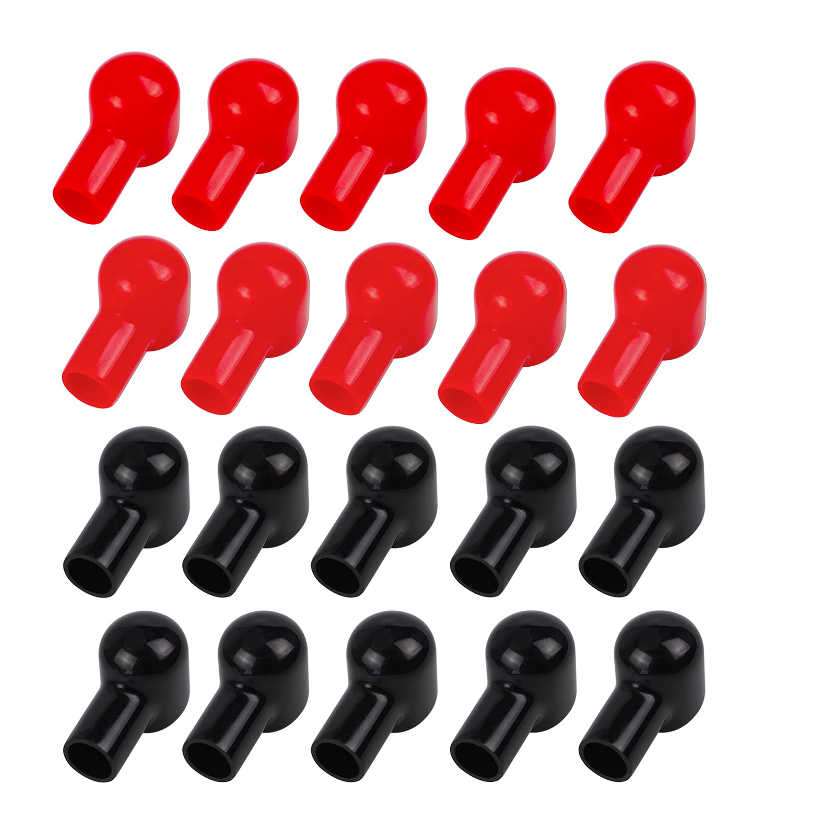 Battery Terminal Boots Insulating Covers 20 Pack (10 Red/10 Black), Protector Cable Lug Caps Replacement Tools for Auto Marine C