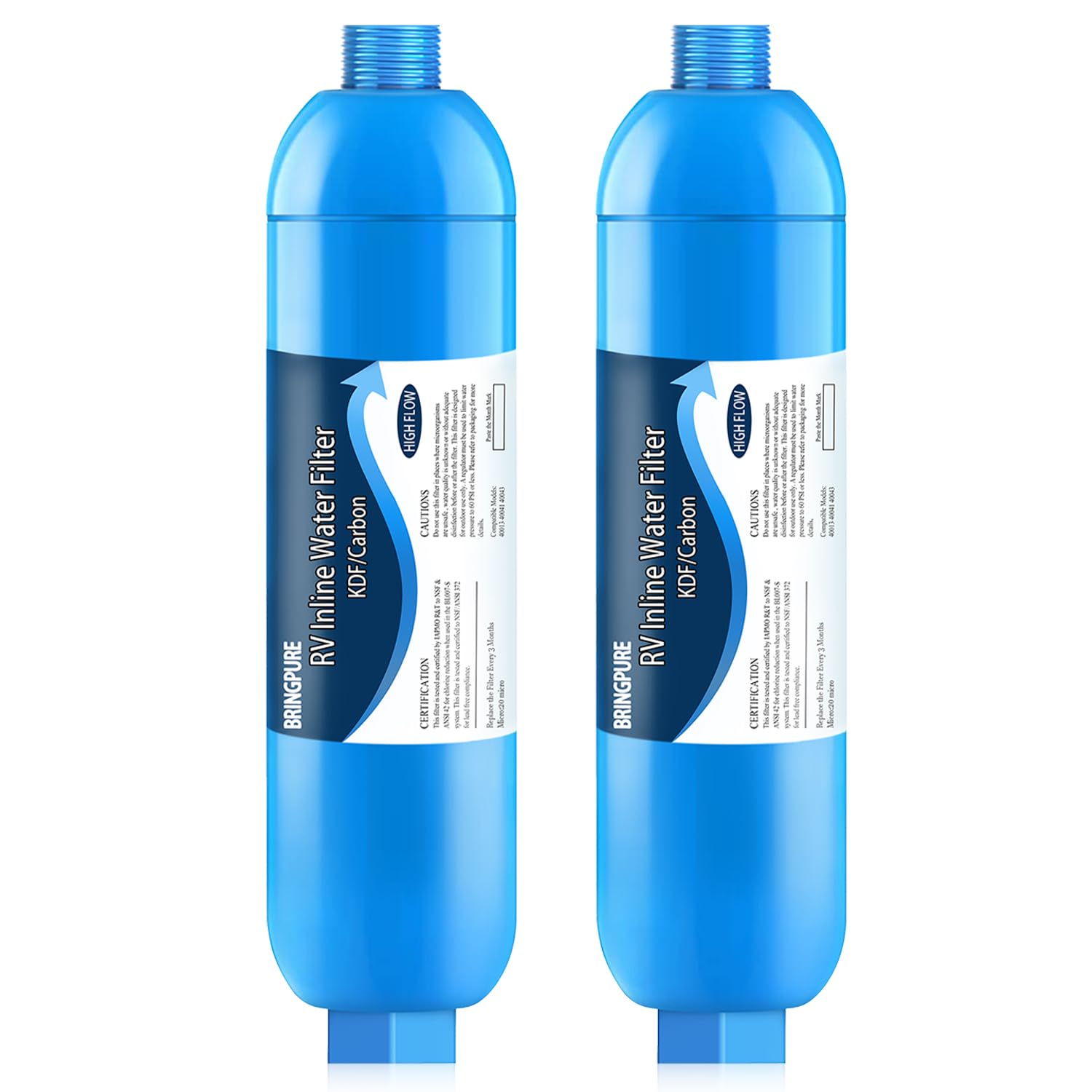 RV Inline Water Filter, NSF 42/372 Certified, Reduce Chlorine, Odor, Taste, Rust and Fluoride in Drinking Water, Dedicated for R