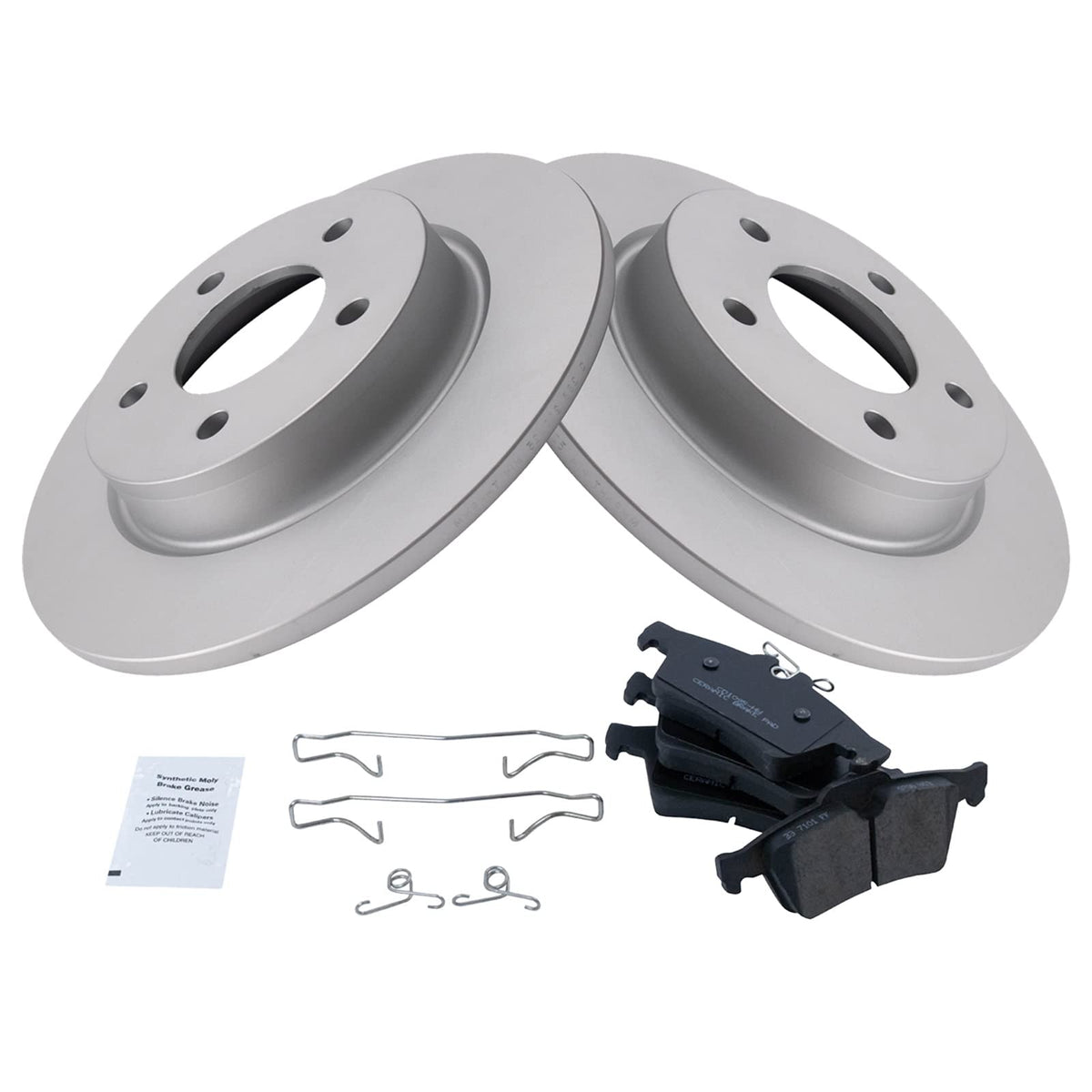 Trq Rear Brake Pad & Rotor Kit Brake Pads Brake Rotor Ceramic Premium G-Coated Compatible With 2006-2013 Mazda 3