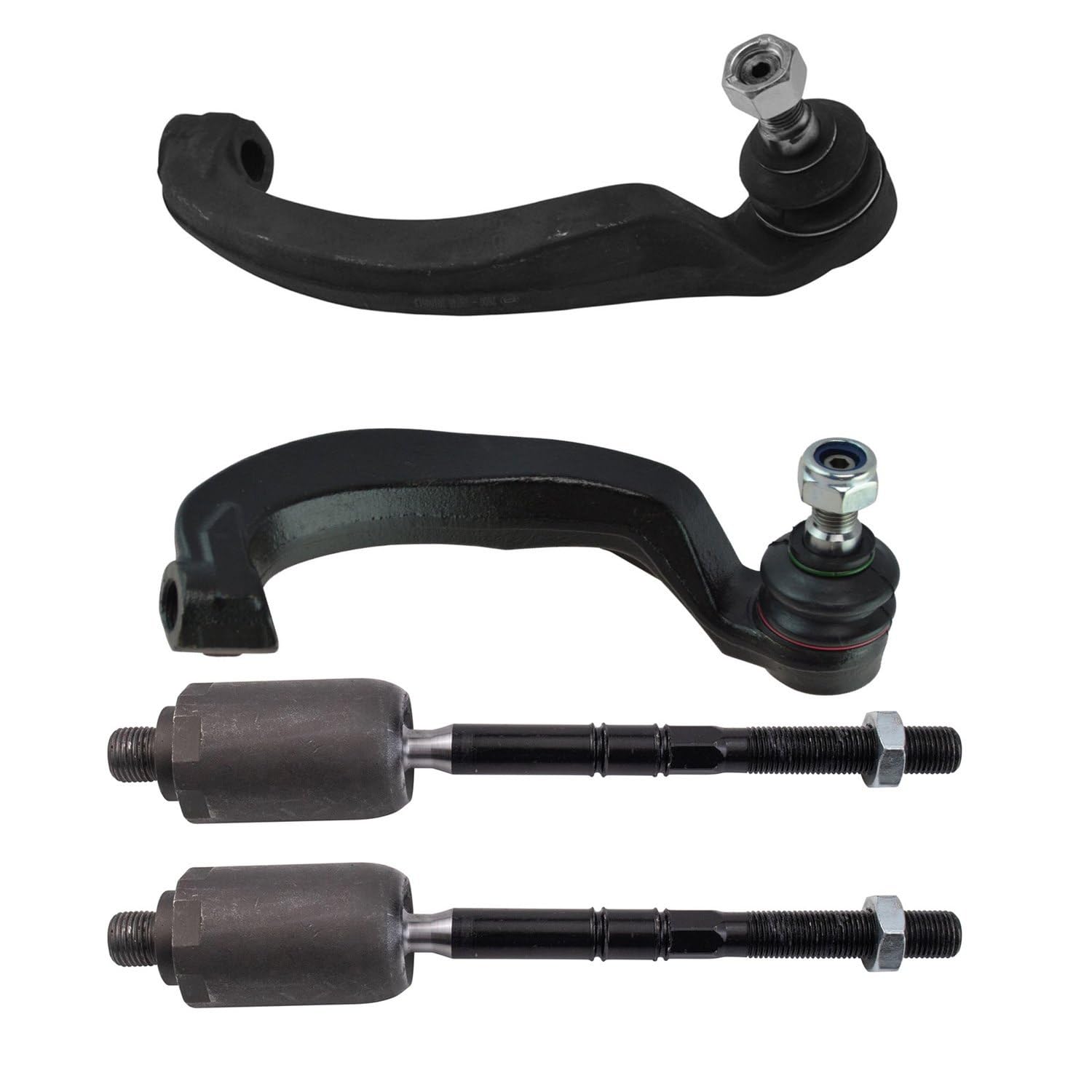 TRQ Front Inner and Outer Tie Rod Set Compatible with 2004-2005 Mercedes-Benz E320 2006-2009 E350 2004-2006 E500 2007-2009 E550