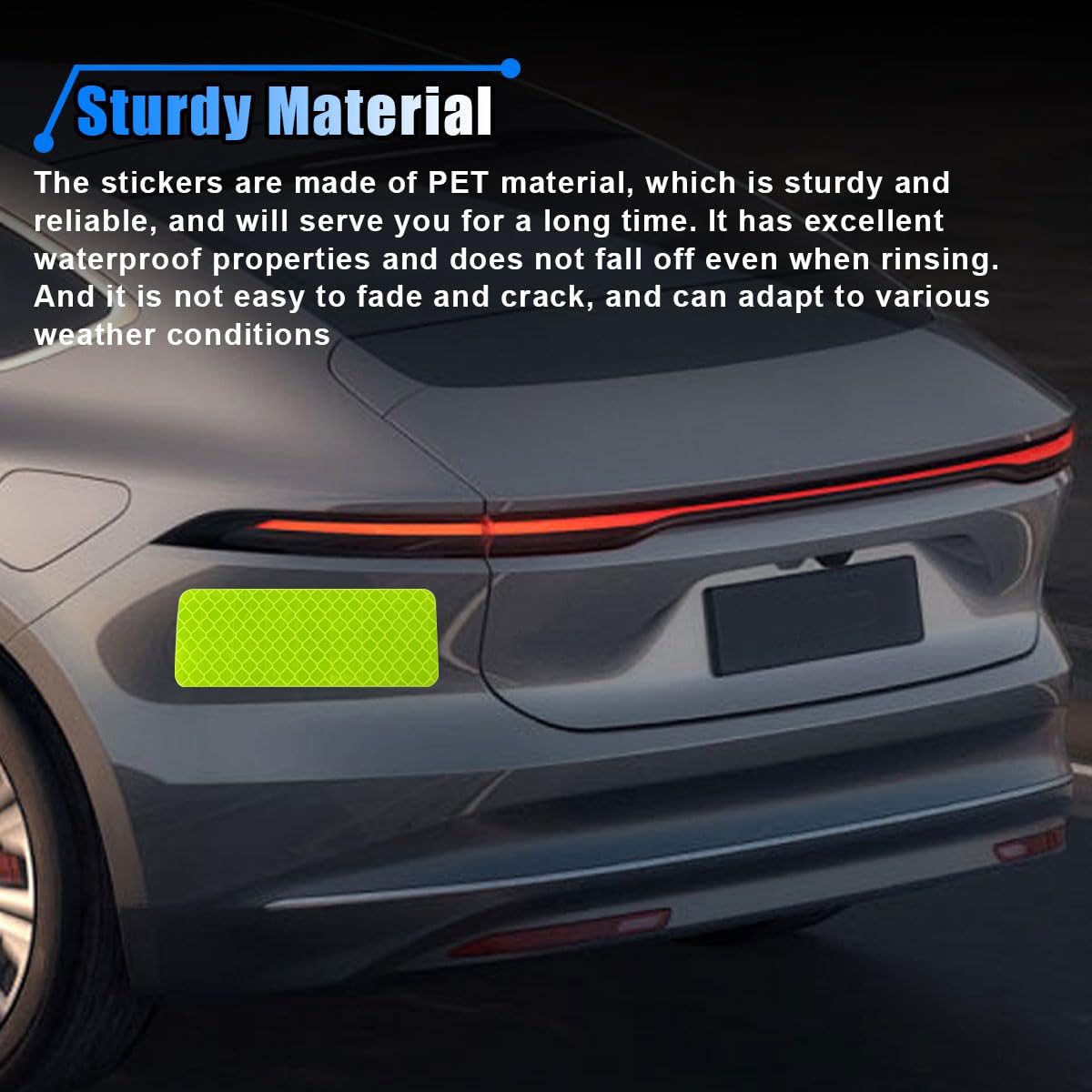 20PCS Car Safety Reflective Stickers, Waterproof Warning Reflective Tape, Night Visibility Reflective Strips for Trailers, Motor