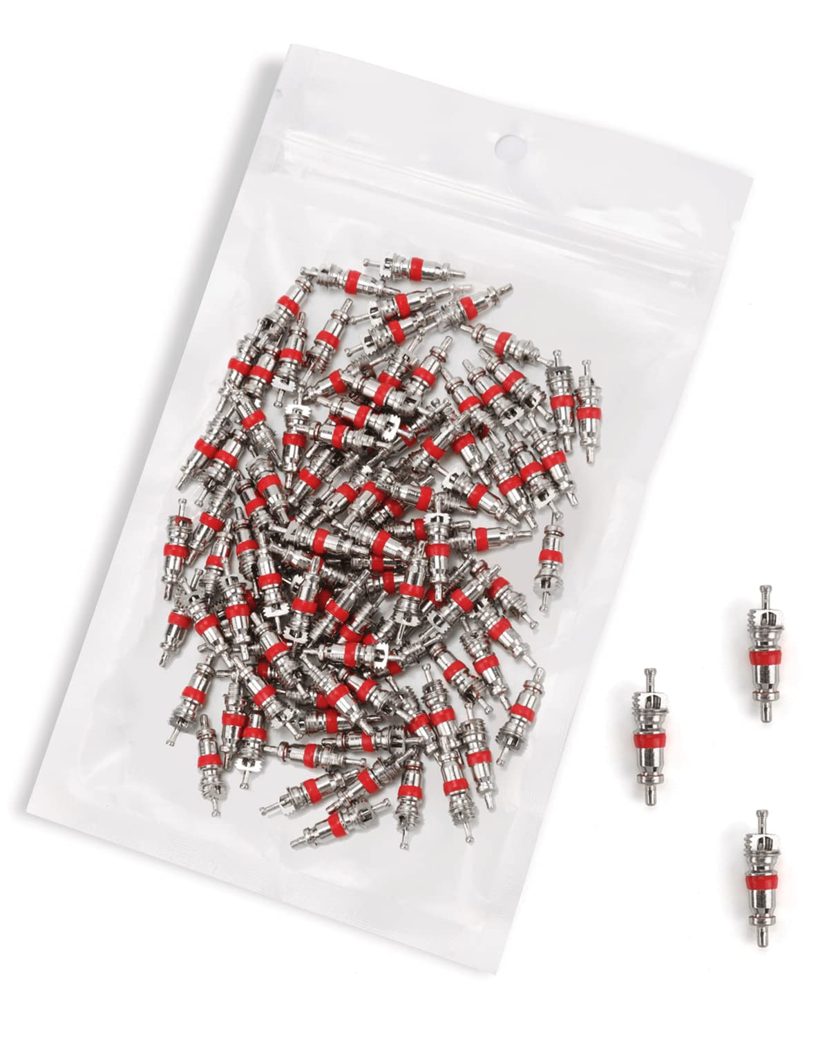 Riseuvo 100Pcs Schrader Tire Valve Core - American/Us Valve Stems Core For Most Automotive, Rv, Atv & Air Conditioning, Tire Rem