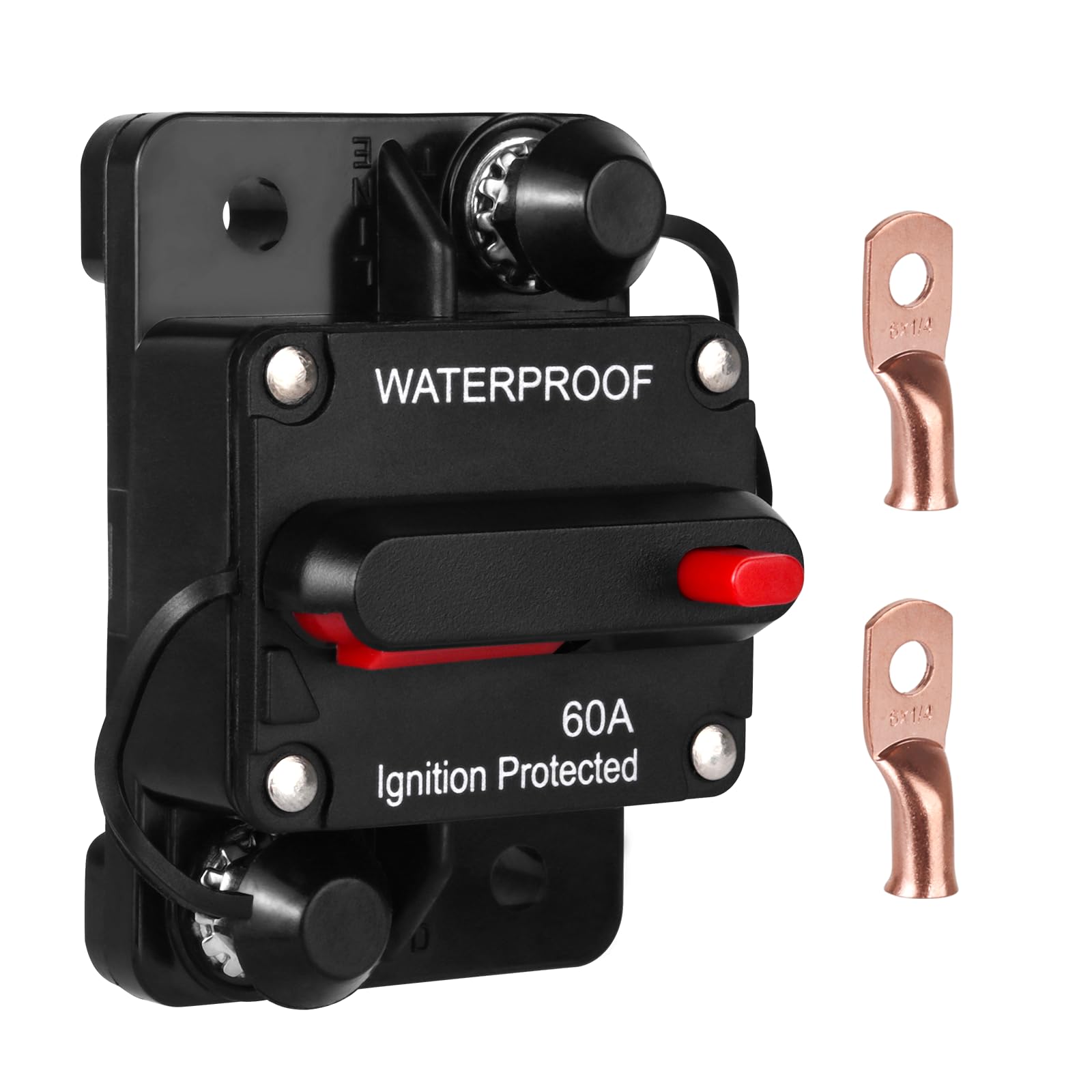 Ozikutech 60 Amp Circuit Breaker Dc 12V 24V 48V Manual Reset Switch For Trolling Motor Marine Boat Battery Solar System