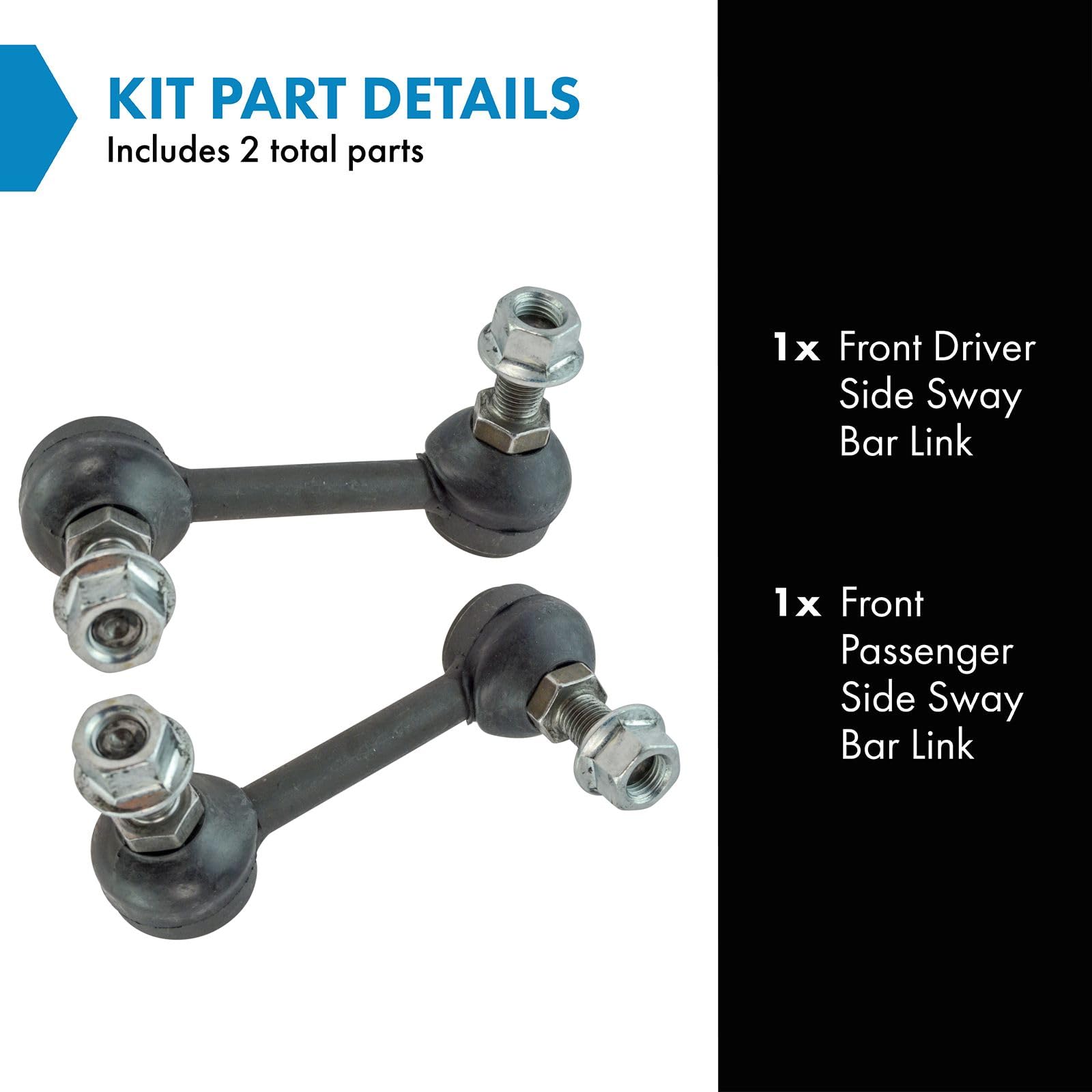 Trq Front Sway Bar Stabilizer Link Set Compatible With 2007-2015 Mazda Cx-9