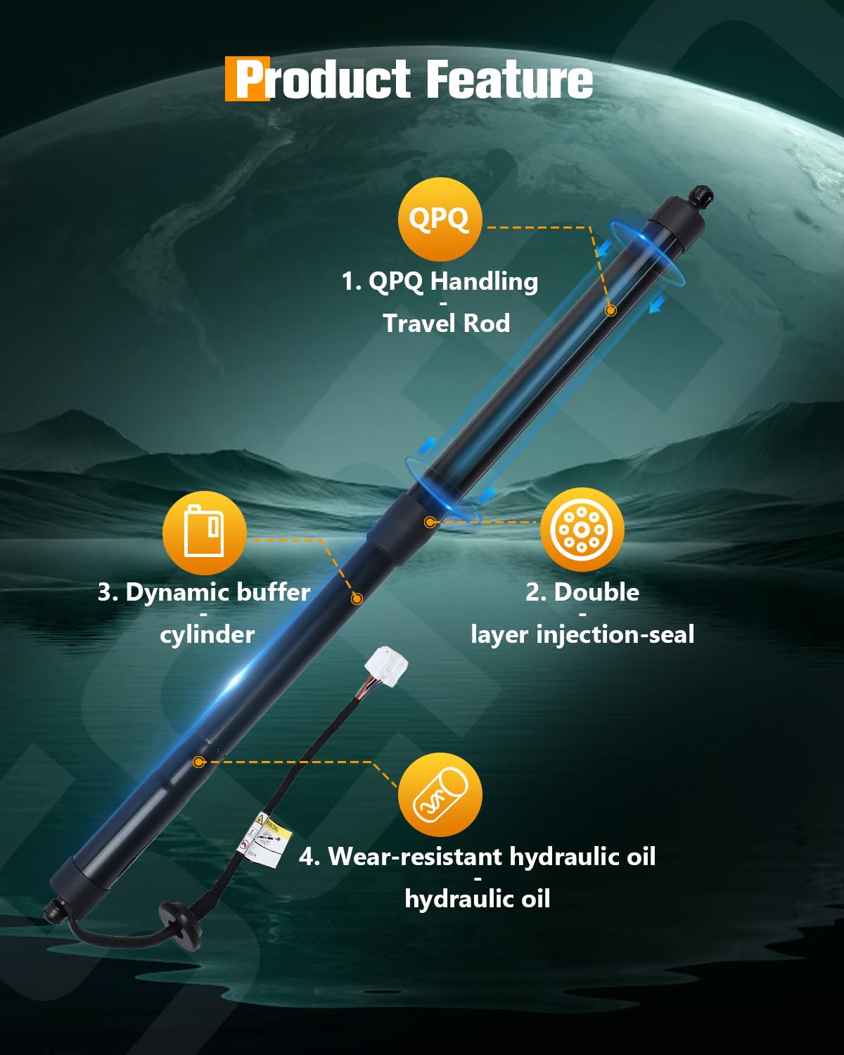 Scitoo Rear Left/Right Tailgate Power Lift Support Shock Strut Fit For Nissan Rogue 2014-2019 -Replace 905614Ba4A