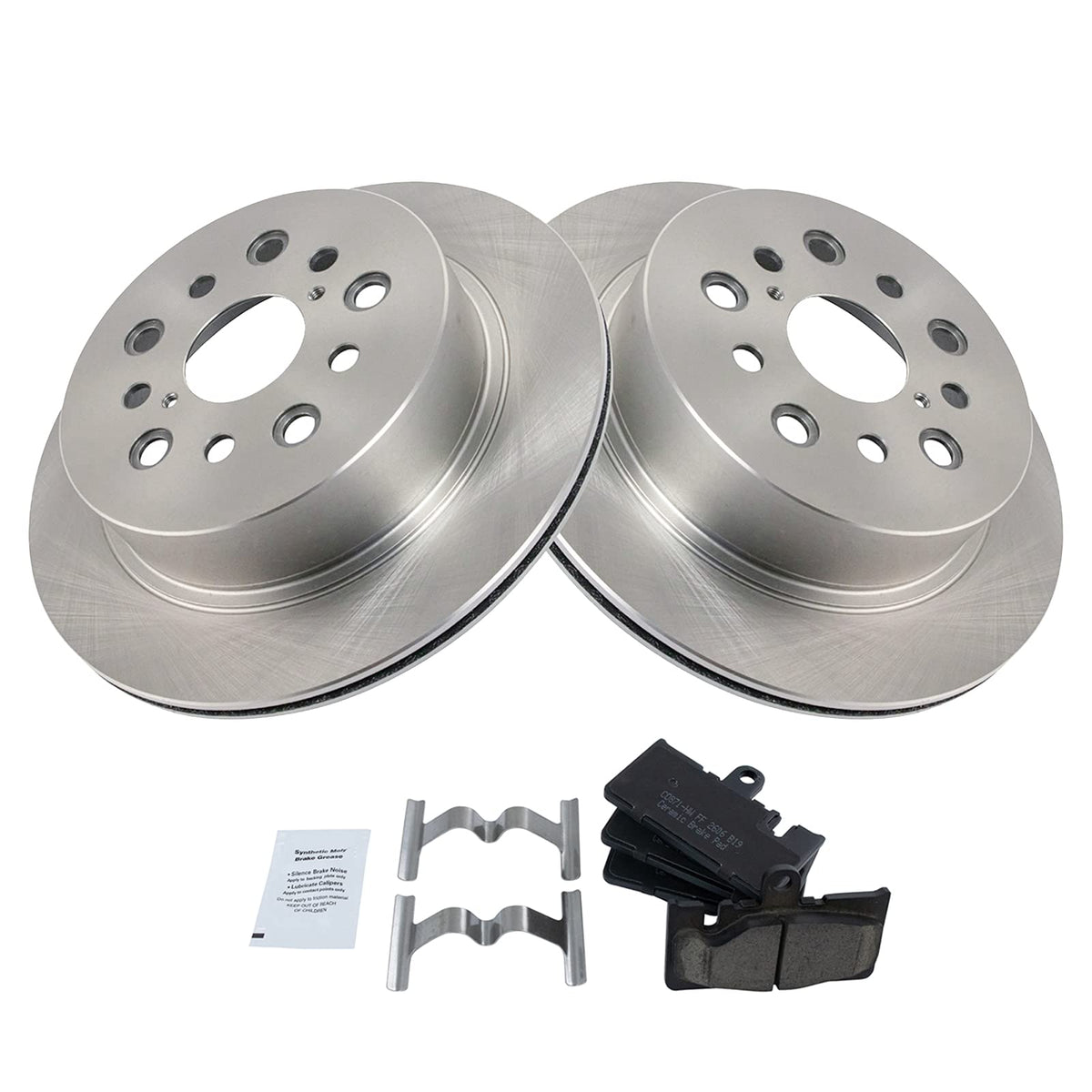 Trq Rear Brake Pad & Rotor Kit Brake Pads Brake Rotor Ceramic Compatible With 2001-2006 Lexus Ls430