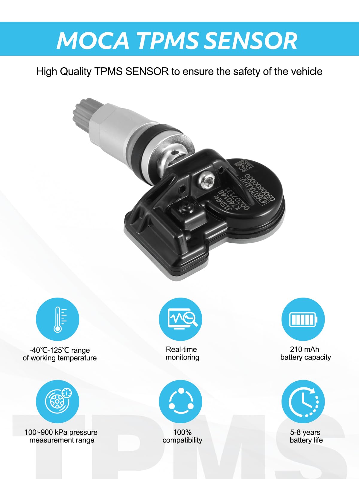 TAUTOY 426070C070 Upgrade TPMS Sensor fit for Toyota Sienna 2007-2020, Sequoia 2008-2017, Tundra 2007-2017,4pcs 315MHz Tire Pres