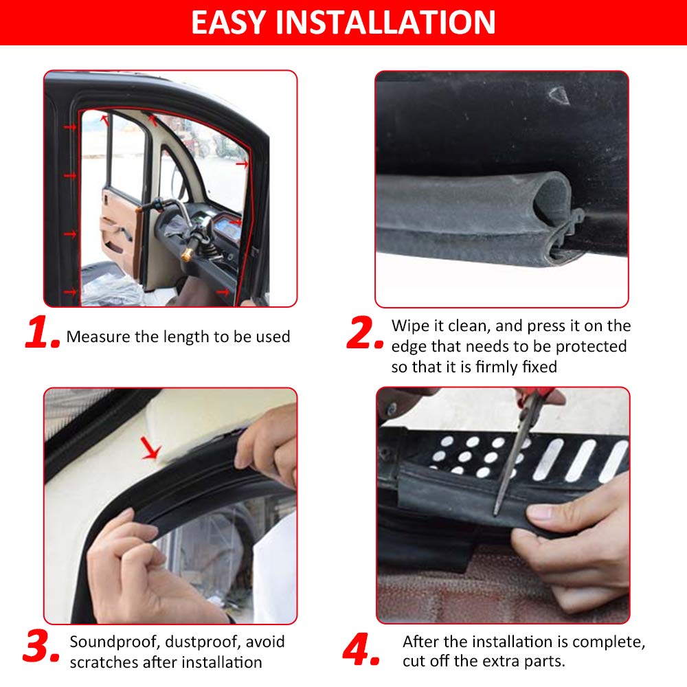 Automotive Door Rubber Seal Trim Seal Strip With Side Bulb For Cars, Boats, Trucks, Rvs And Home Applications - Pvc Bulb Trim With Epdm Rubber Seal (33Ft)