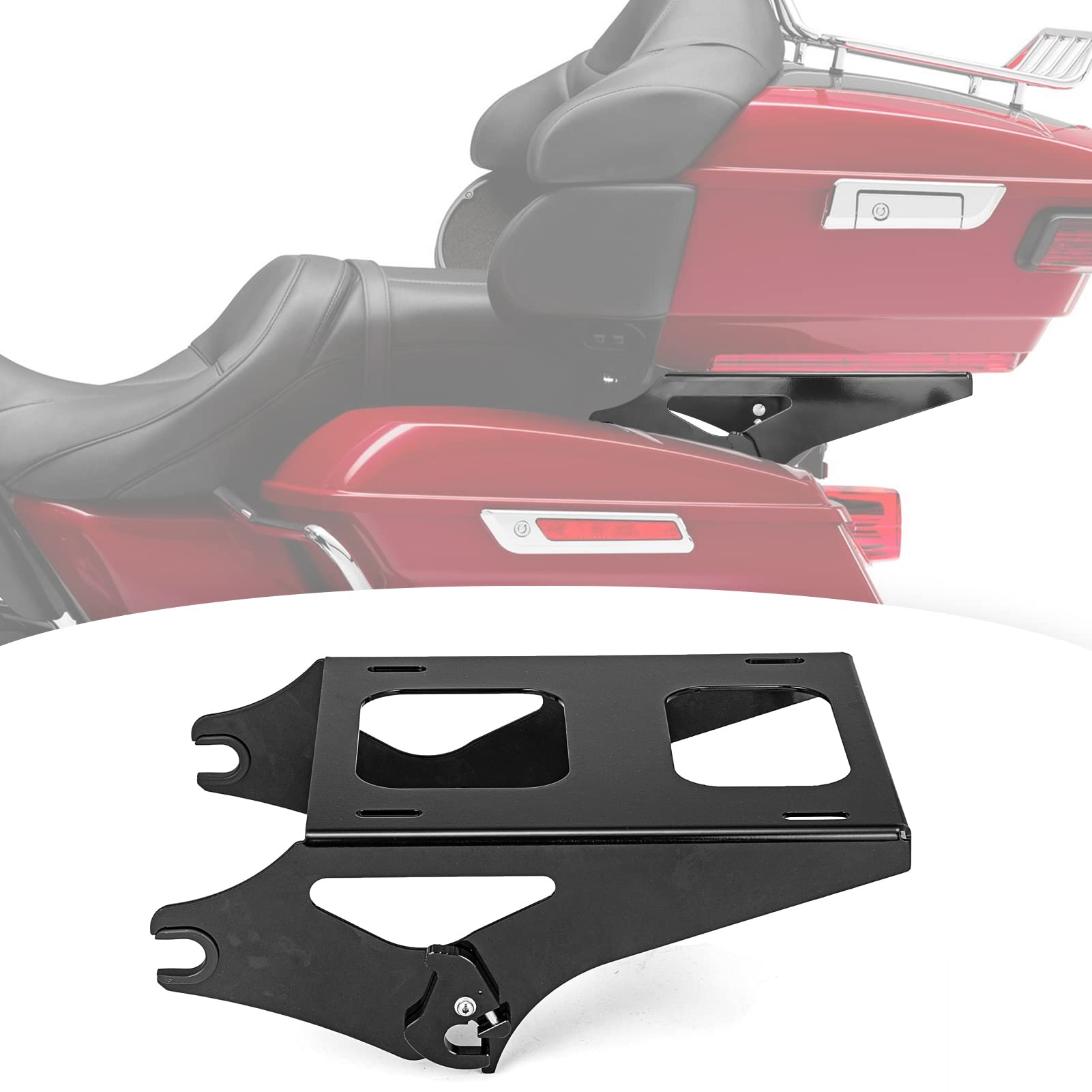 Weisen Detachable Tour Pack Luggage Rack Two-Up Tour Pack Pak Mount Quick-Detach Compatible With Harley Touring Road King Electra Glide Road Glide Street Glide 2014-2024 Black