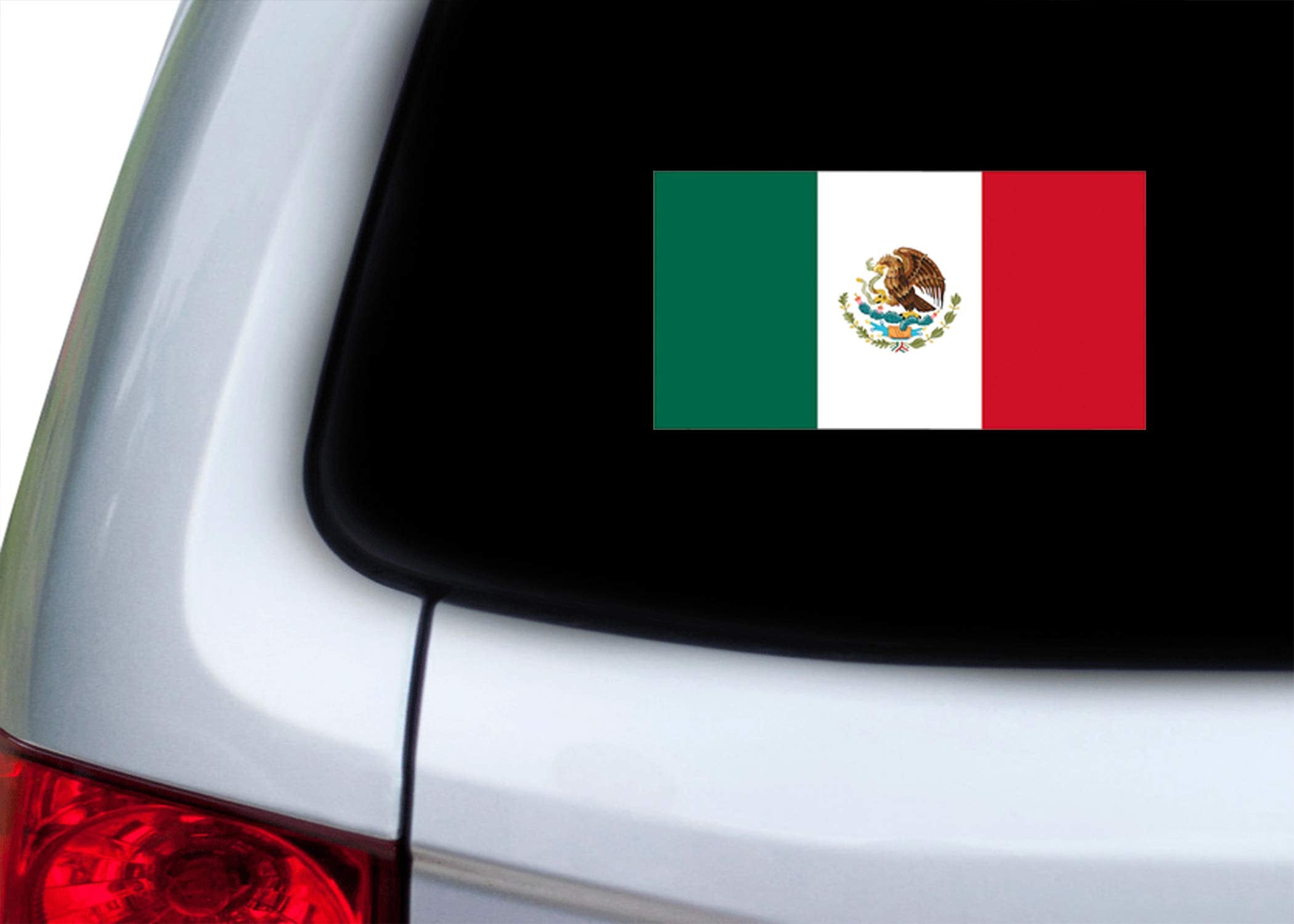 Rogue River Tactical Mexico Flag Car Decal Sticker | 3x5" White Vinyl | Model KDWVMA1162