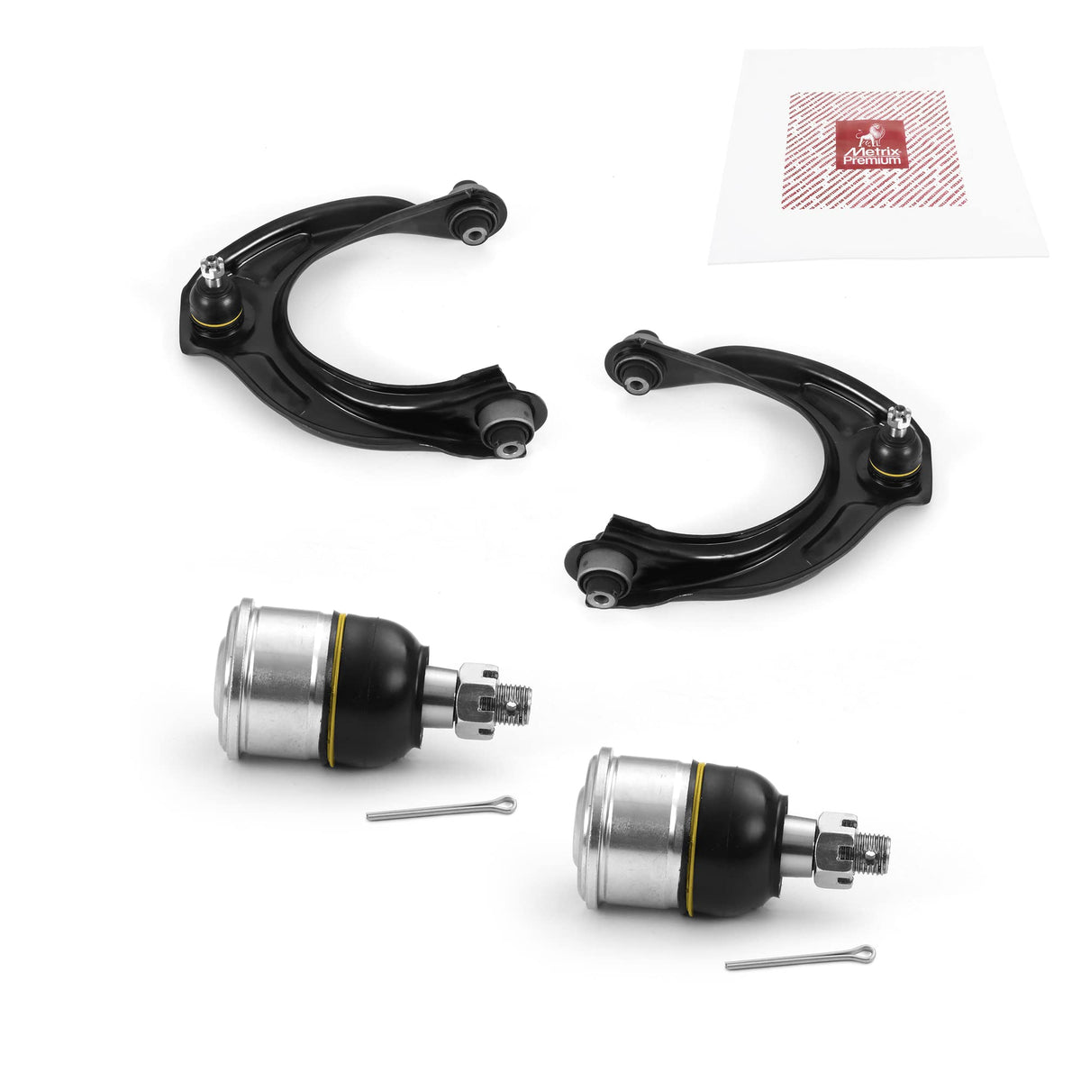 Metrix Premium Chassis Parts - 4 Pc Front L/R Upper Control Arm & Front Lower L/R Ball Joint Kit Fits 2008-2012 Honda Accord, Re