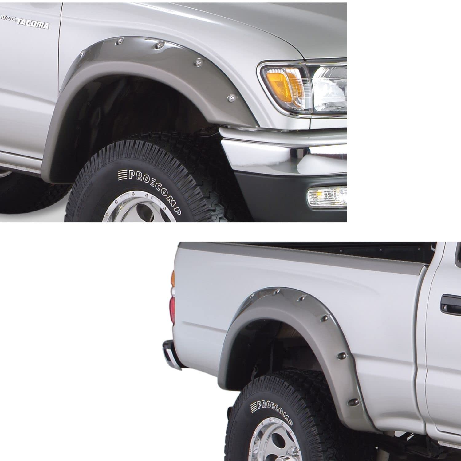 Bushwacker Cutout Pocket/Rivet Style Front & Rear Fender Flares | 4-Piece Set, Black, Smooth Finish | 31919-02 | Fits 1995-2004 