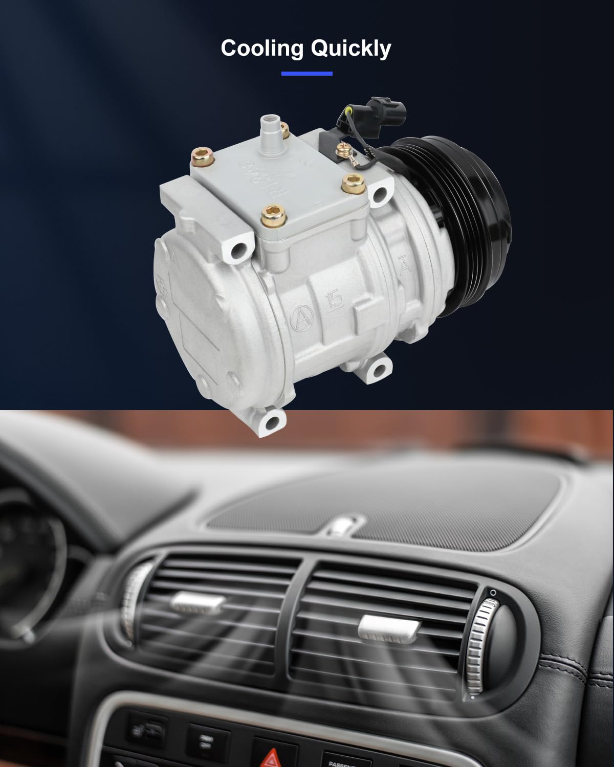 Eccpp A/C Compressor With Clutch 1994-1996 For Toyota T100 2.7L 1995-2004 For Toyota Tacoma 2.4L