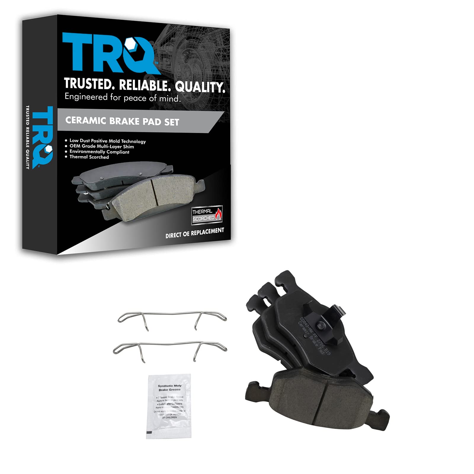 TRQ Front Brake Pads Ceramic Compatible with 2001-2007 Ford Escape 2001-2006 Mazda Tribute 2005-2007 Mercury Mariner