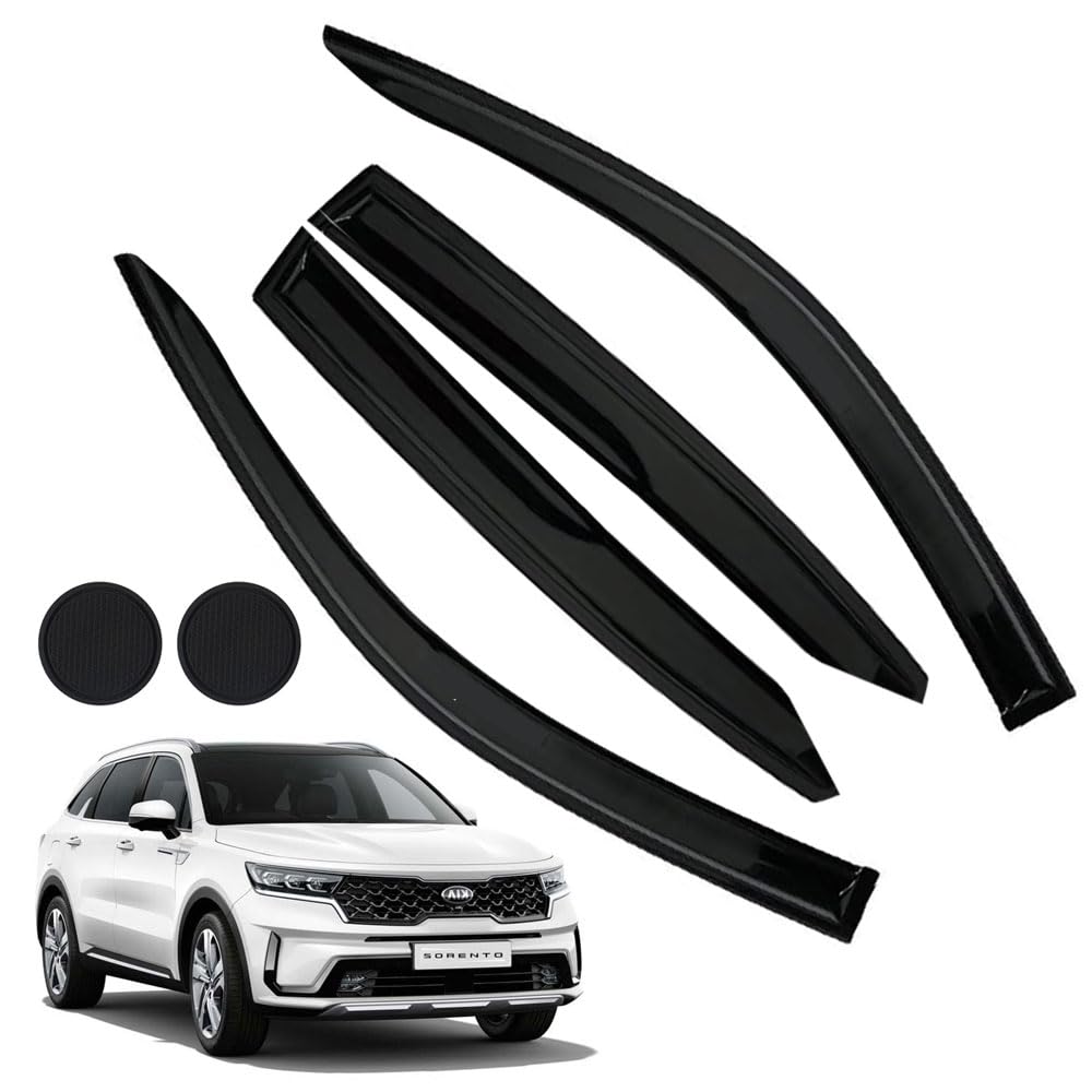 Rain Guards For Kia Sorento 2021-2023, Tape-On Side Window Deflectors For Kia Sorento, Window Visors For Kia Cars, For Kia Car A