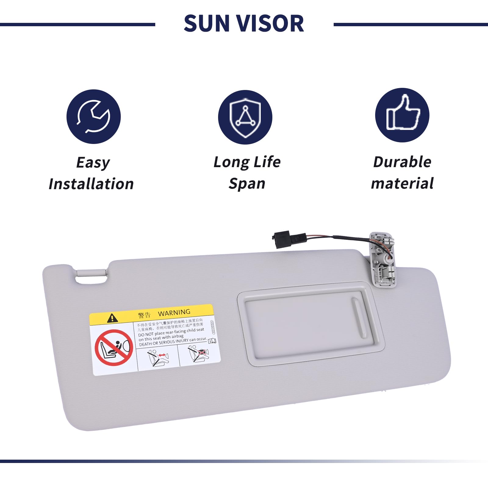 Magimaker Driver Side Sun Visor Fit for Volkswagen Tiguan 2018 2019 2020 2021 2022 Replace 5NN-857-551-L-3H8 Front Left | Sun Pr