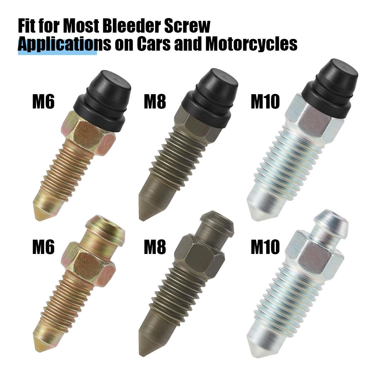 18PCS Car Brake Bleeder Screw Caps, Auto Rubber Grease Fitting Cap Dust Zerk Cover, Car Brake Bleeder Nipple Cap, Universal Brak