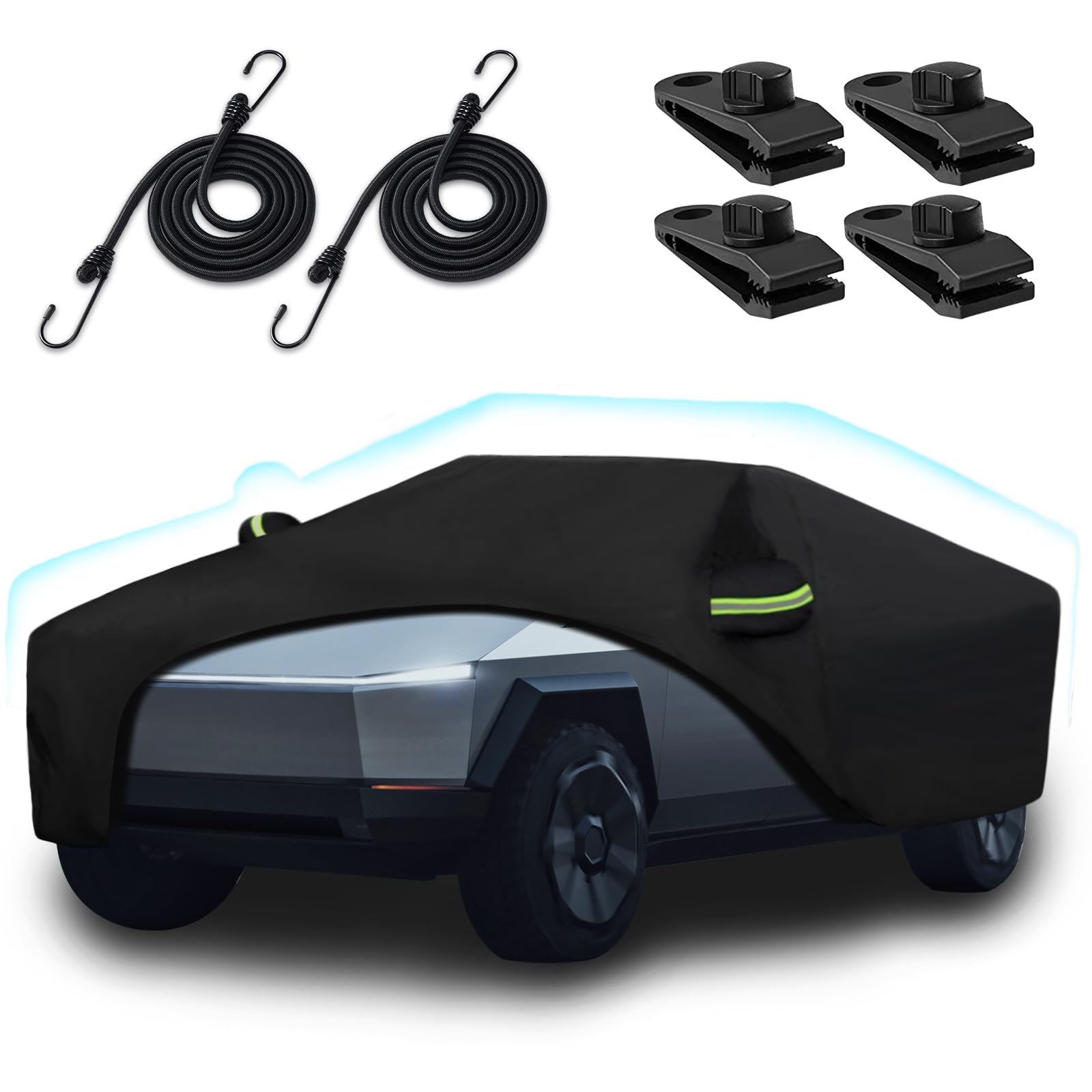 Car Covers for 2024 2025 Tesla Cybertruck, 6 Layers 210T Waterproof All Weather Sun UV Rain Snow Outdoor/Indoor Windproof Full T