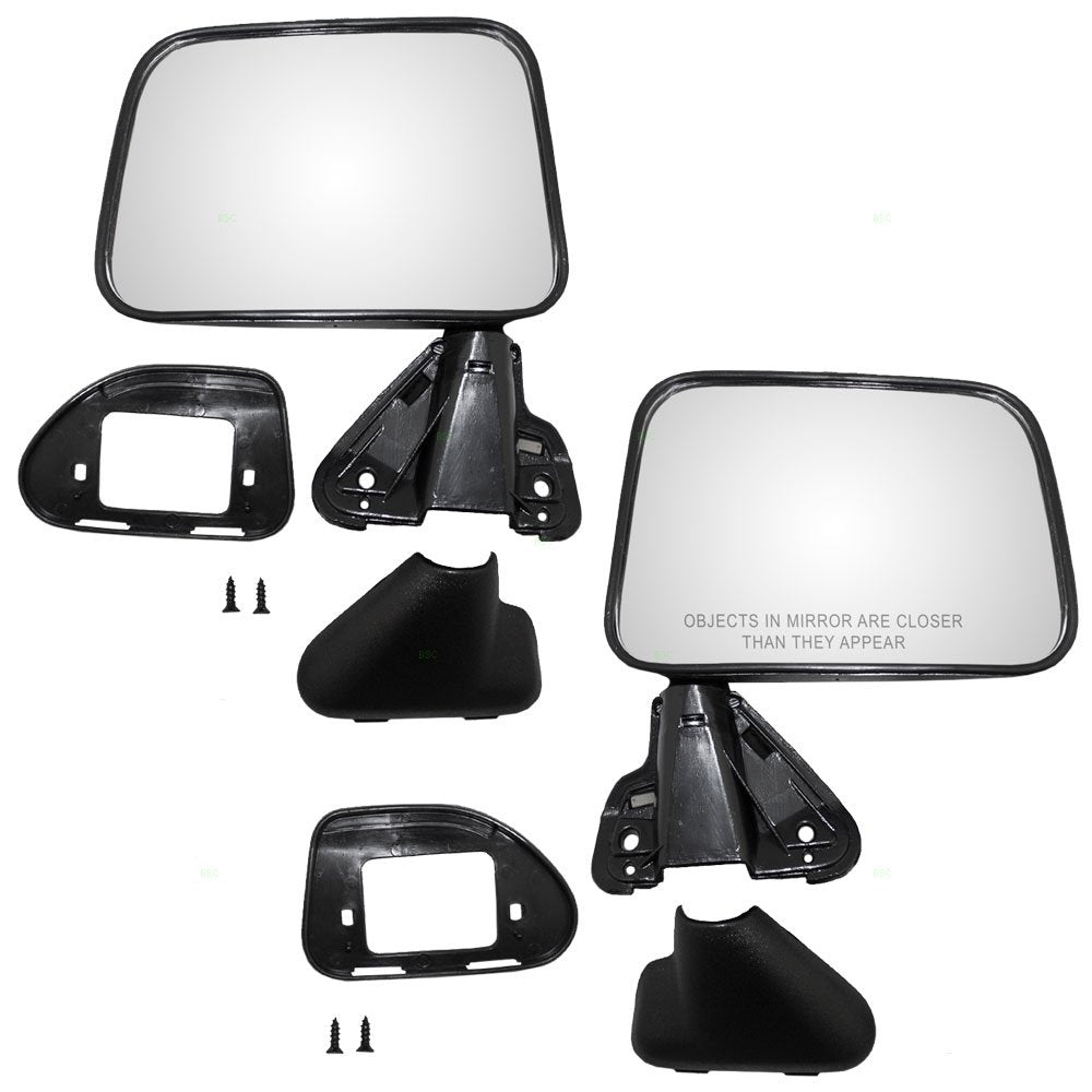 Brock Replacement Driver and Passenger Manual Side View Mirror Textured Compatible with 87-88 Pickup 87-89 4Runner 8794089135 87