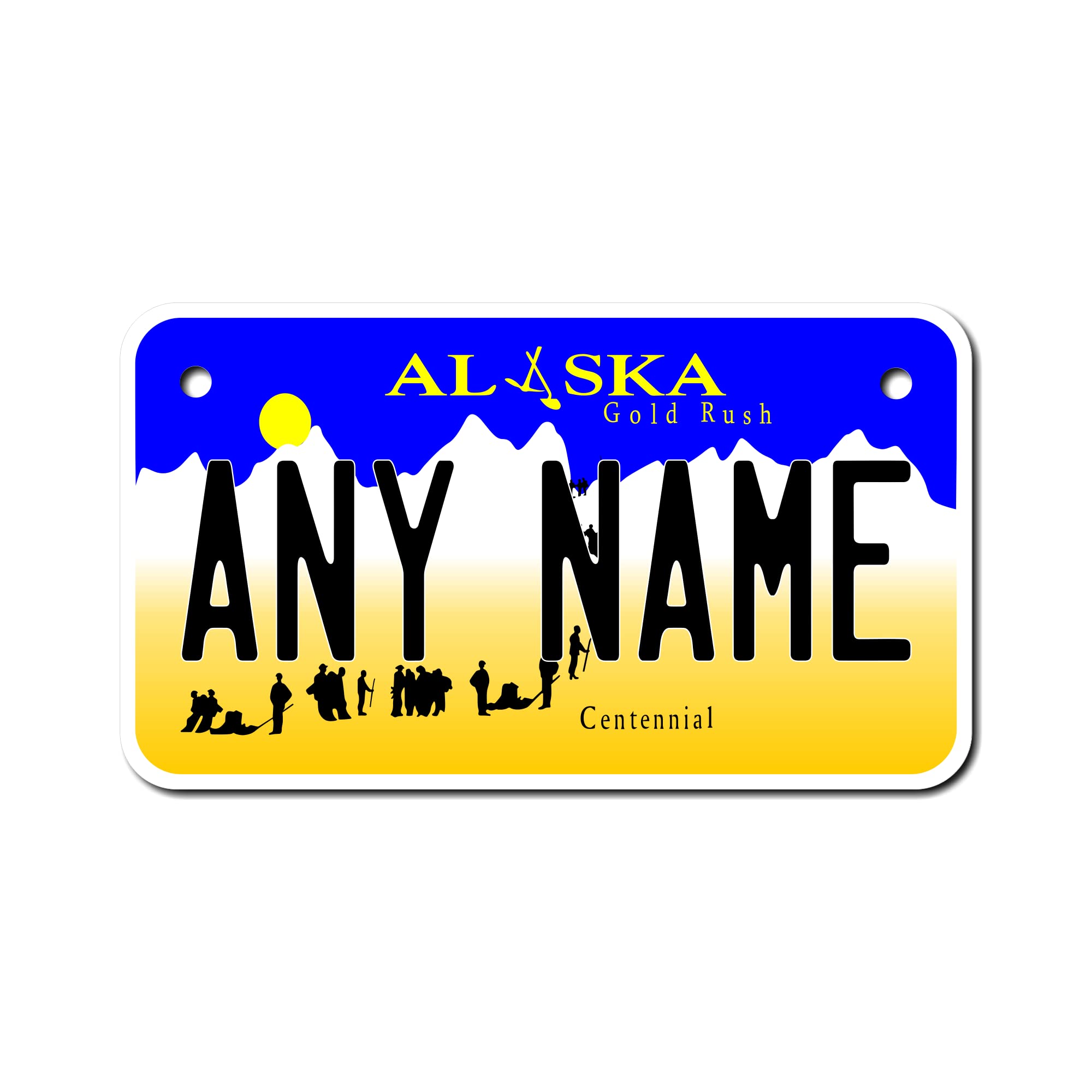 Teamlogo - Personalized Alaska License Plate - Custom Aluminum Name, Text, Or Number Plate - Customized Golf Cart Accessories, A