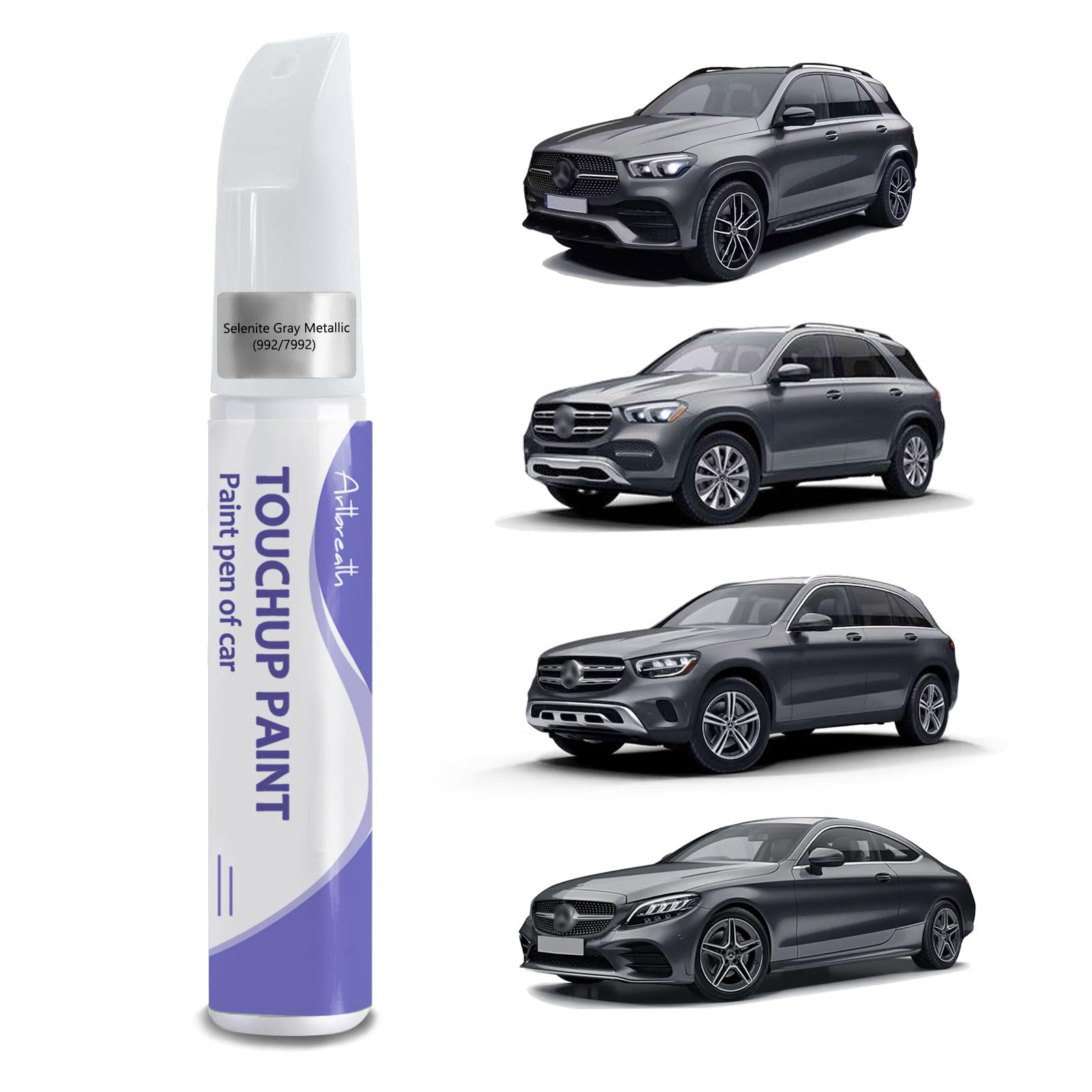 Touch Up Paint for Mercedes Benz Selenite Gray(992/7992)-Exact Match-Chips and Nicks TouchUp Paint Pen Scratch Repair Car Access