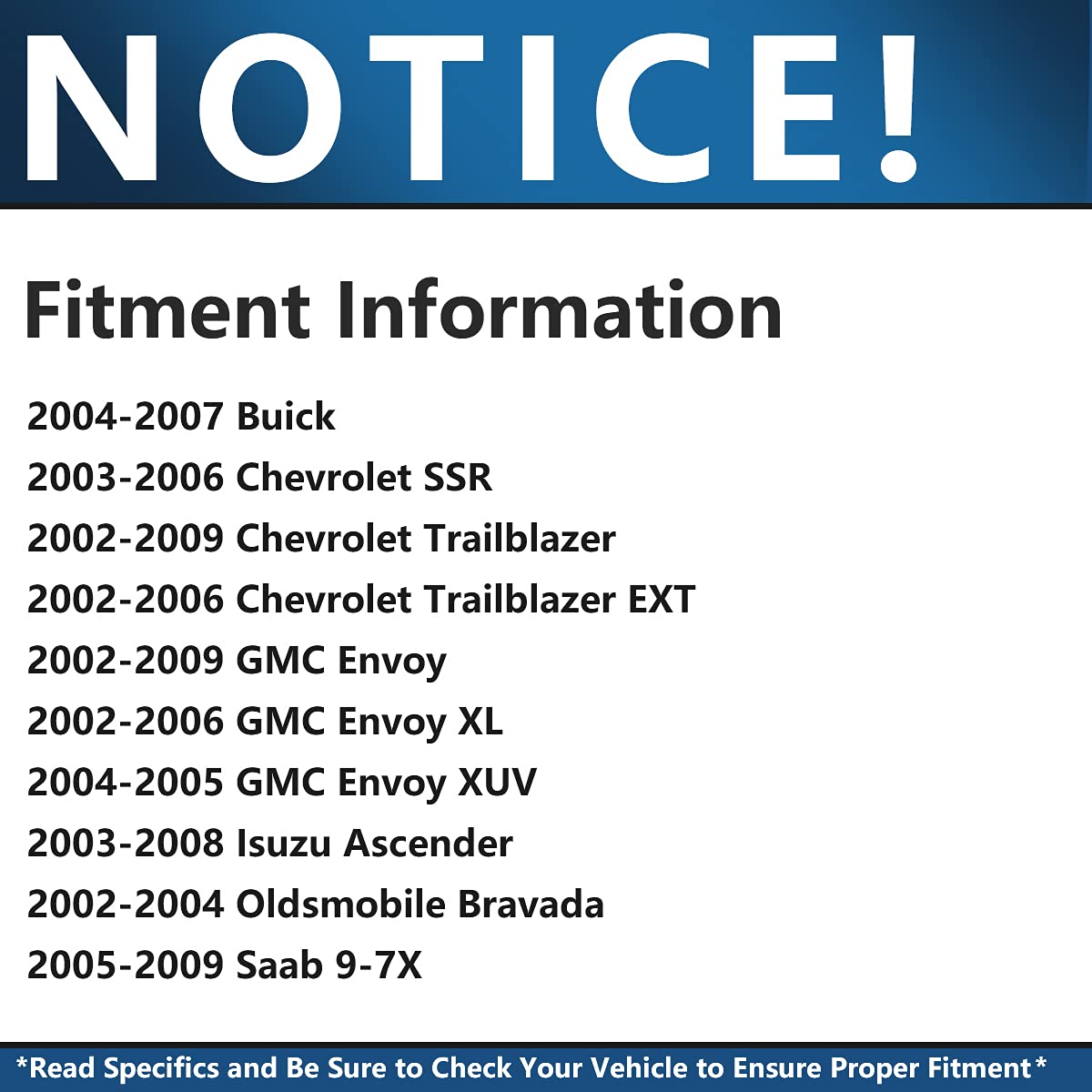Detroit Axle - 2 Front Wheel Bearing Hubs For Chevy Trailblazer Ext Gmc Envoy Xl Xuv Buick Rainier Saab 9-7X Isuzu Ascender Brav