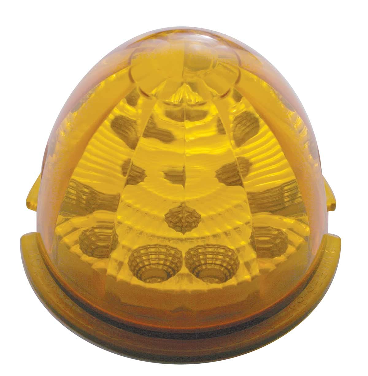United Pacific 39349 Bright 17LED Reflector Watermelon Maze Cab Light, Polycarbonate Lens, Sealed Housing, DOT/SAE - Amber LED/A