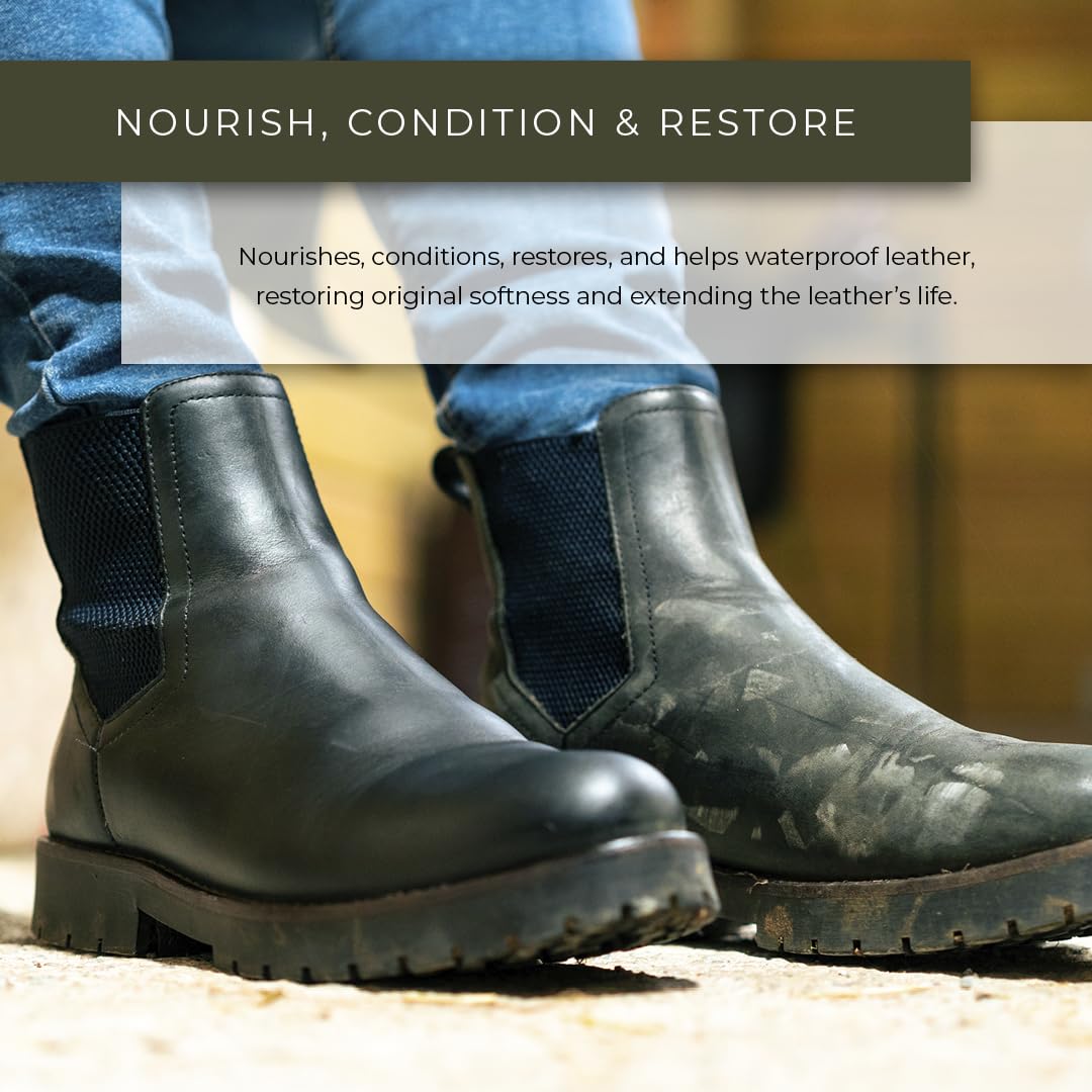 Renapur Leather Balsam, Natural Conditioner, Protector And Restorer — For Leather Furniture, Footwear, Purses & Bags, Car Interiors & Bikes, Saddlery & Tack. (6.7 Fl Oz + Applicator Sponge)