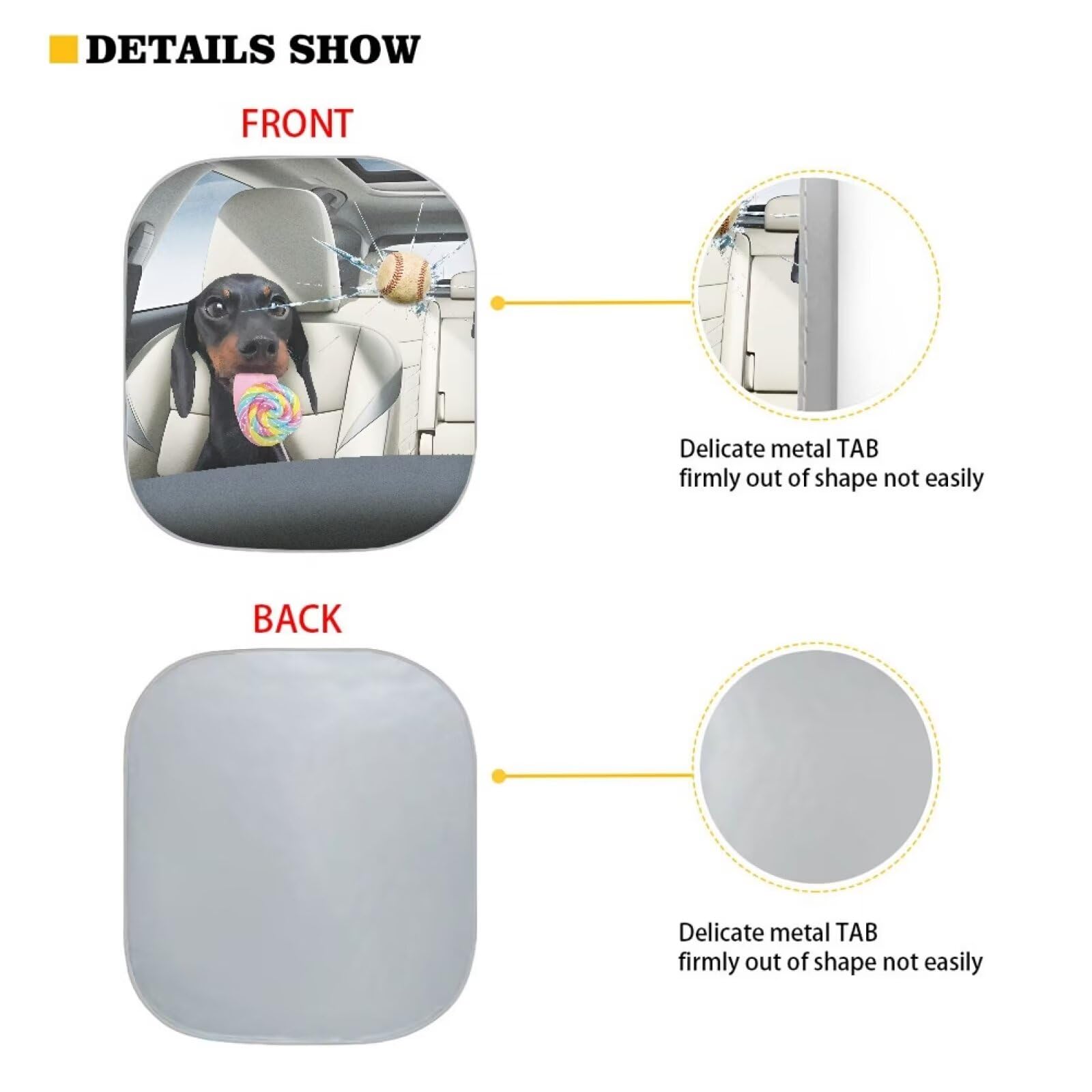 Huisefor Car Windshield Sun Shade Foldable Funny Dachshund Dog Car Front Window Covers Auto Front Windshield Sun Shade Reflectiv