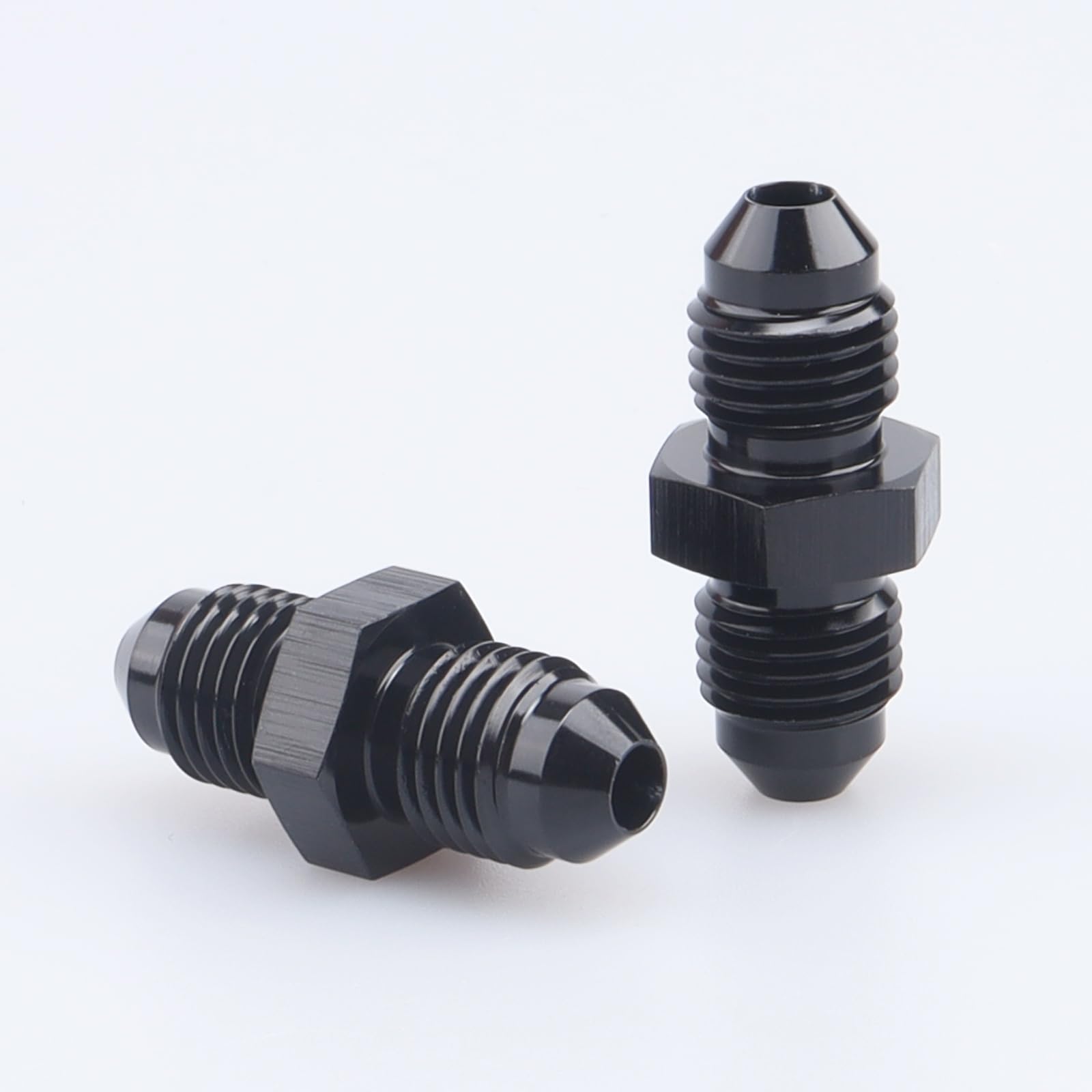 AC PERFORMANCE -3 AN Male Flare to -3 AN Male Coupling Hose Union Fuel Fitting Adapter Aluminum Black