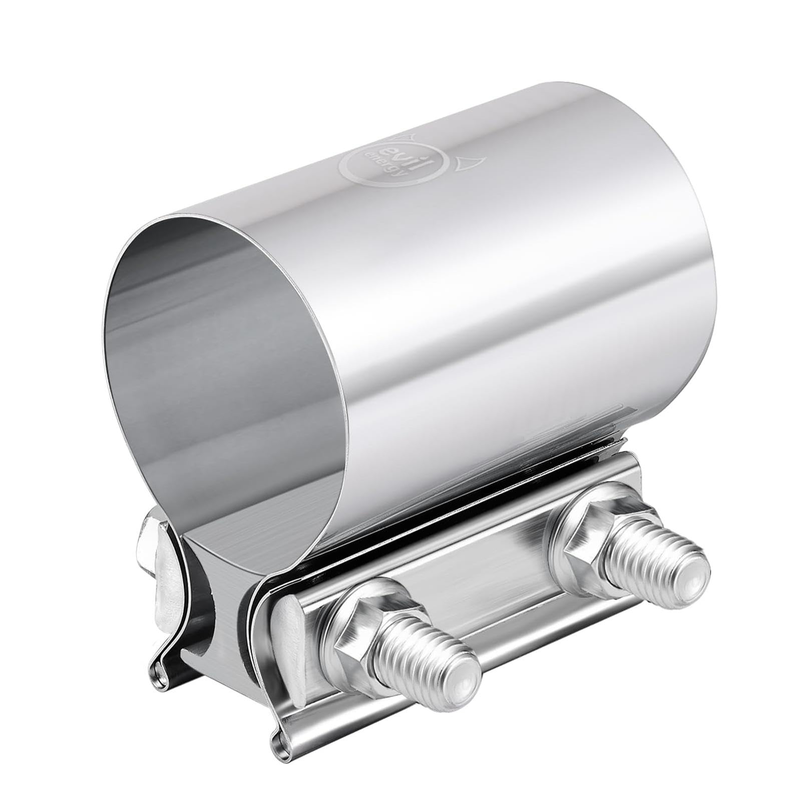 Evil Energy 2.25 Inch Exhaust Clamp,Butt Joint Band Clamp Sleeve Coupler Stainless Steel 4Pcs
