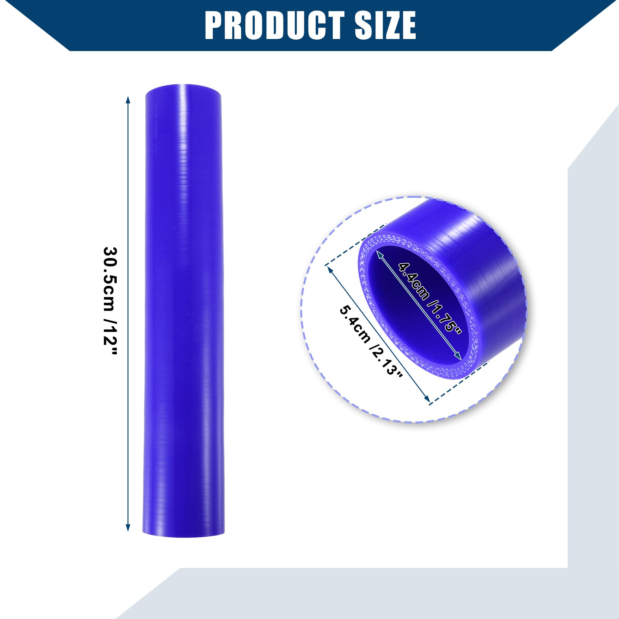 Hihaha Car Straight Coupler Silicone Hose Front Universal Intake Reducer Intercooler Silicone Tube/Inner for Car/Durable 4-Ply 1